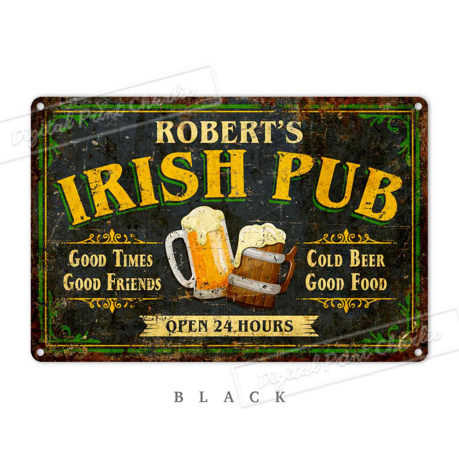 Personalized Irish Pub Metal Sign – Rustic Custom Bar Wall Décor