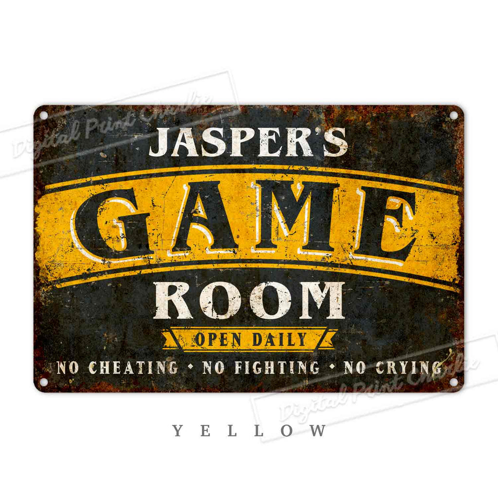 Rustic Printed Man Cave Personalized Metal Sign