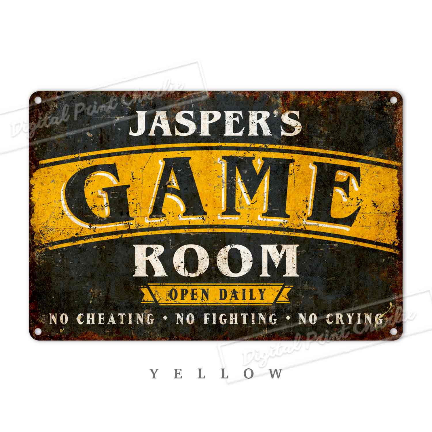 Rustic Printed Man Cave Personalized Metal Sign