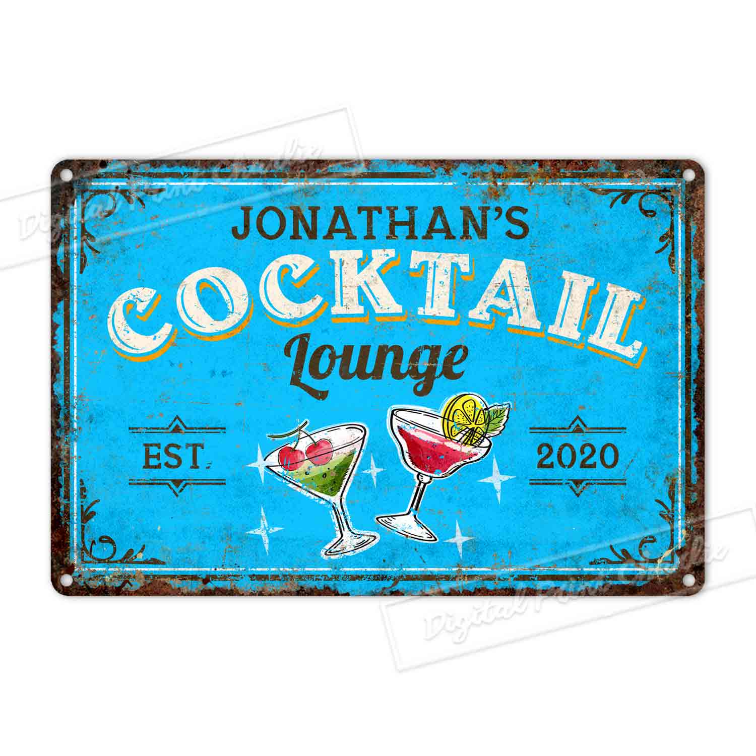 Cocktail Lovers Personalized Lounge Plaque – Gift Idea