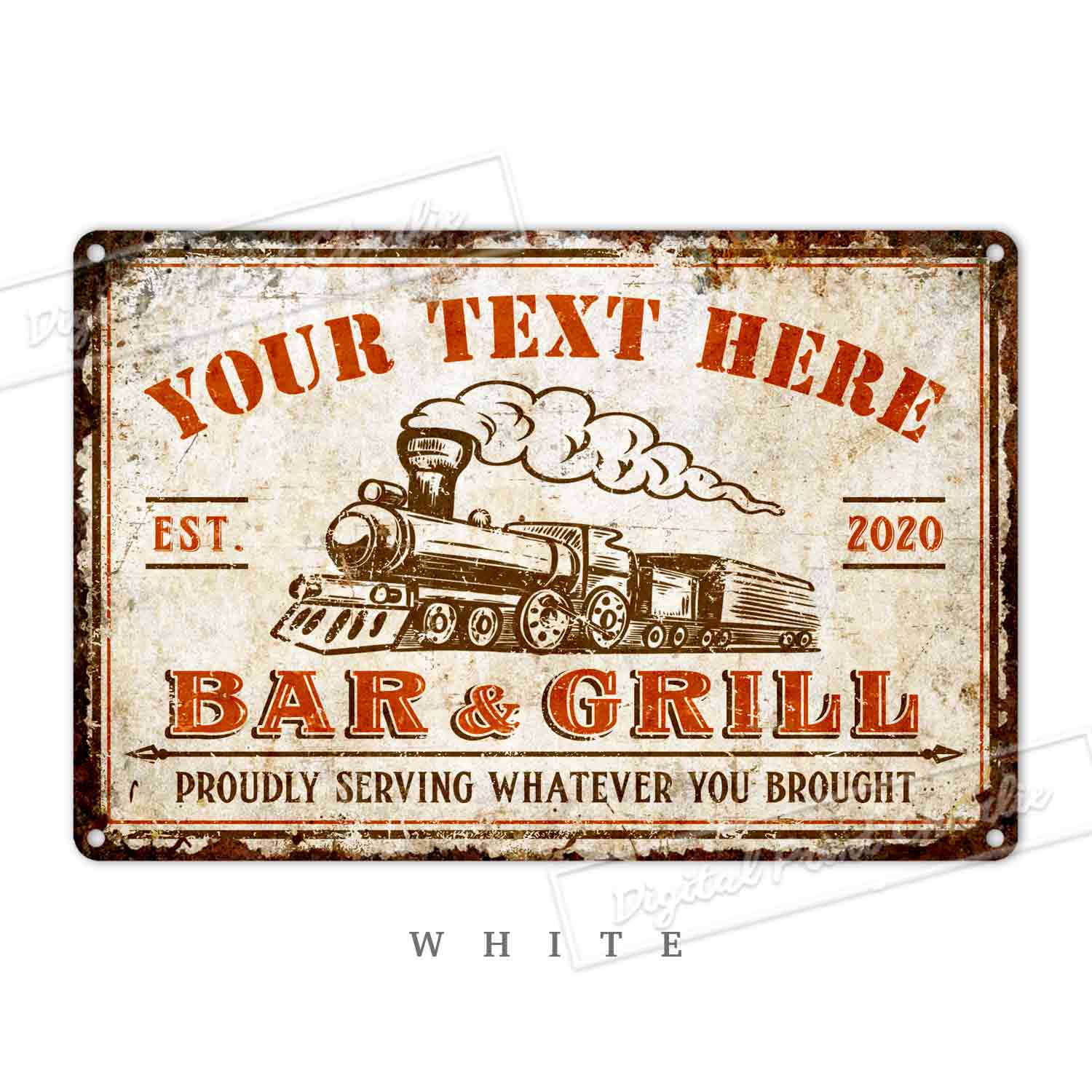 Custom Bar & Grill Metal Sign – Personalized Outdoor Kitchen Décor Backyard Party