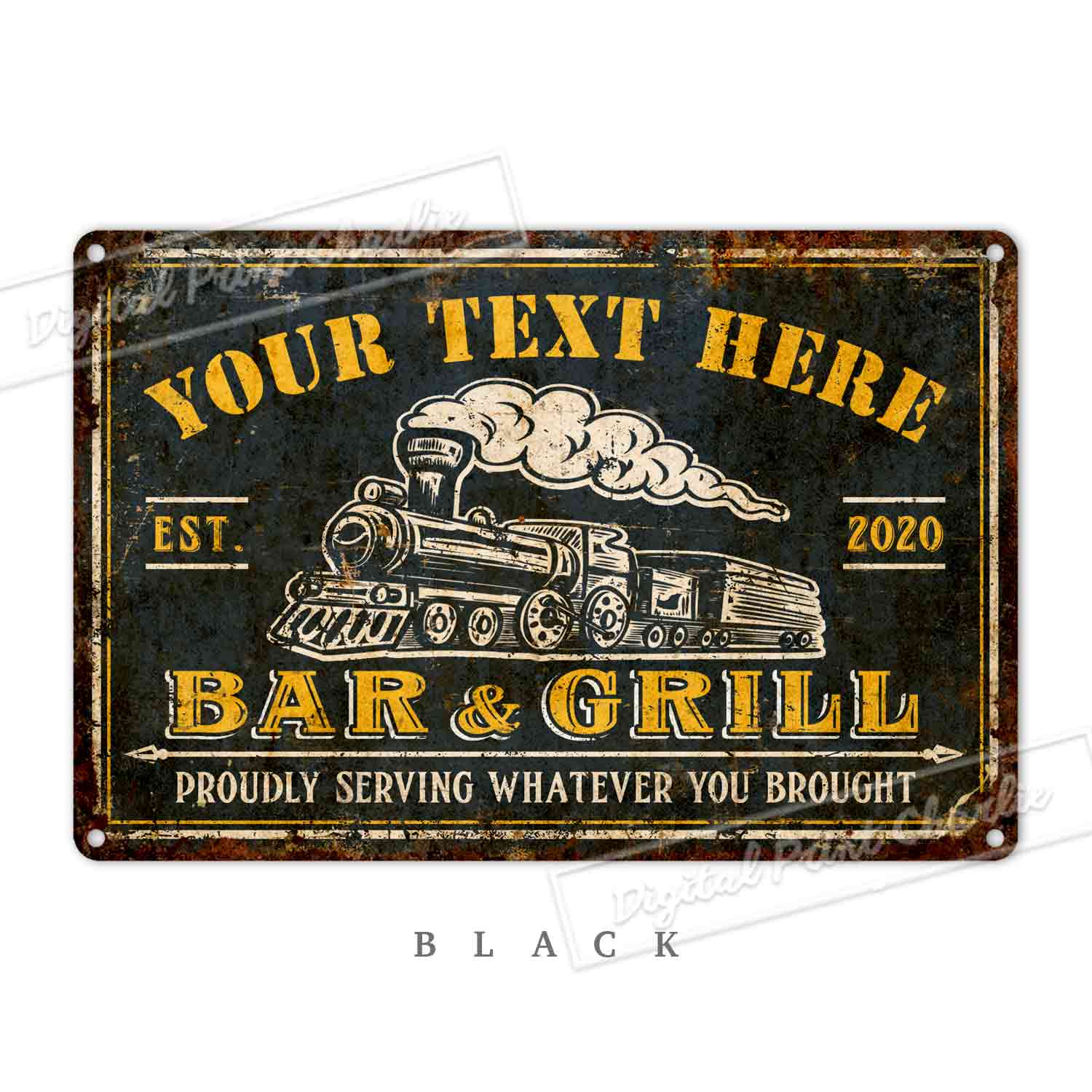 Custom Bar & Grill Metal Sign – Personalized Outdoor Kitchen Décor Backyard Party