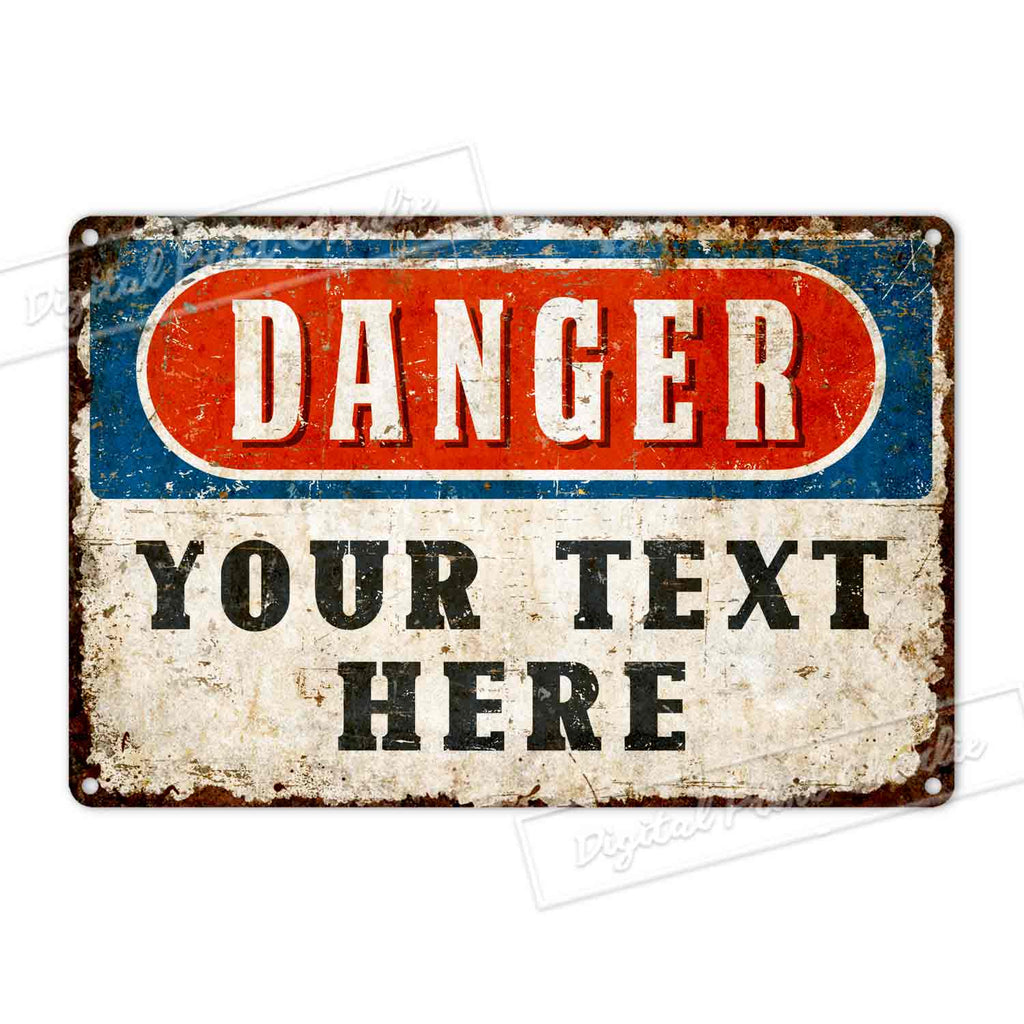 Vintage Workshop Garage Personalized Warning Wall Art