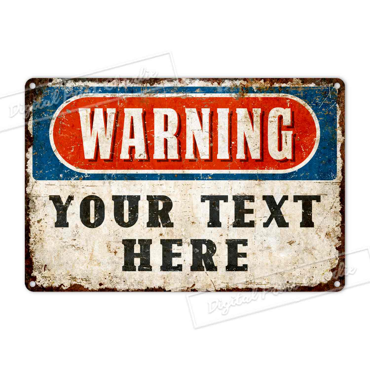 Custom Danger Warning Metal Sign – Personalized Safety Hazard Wall Décor