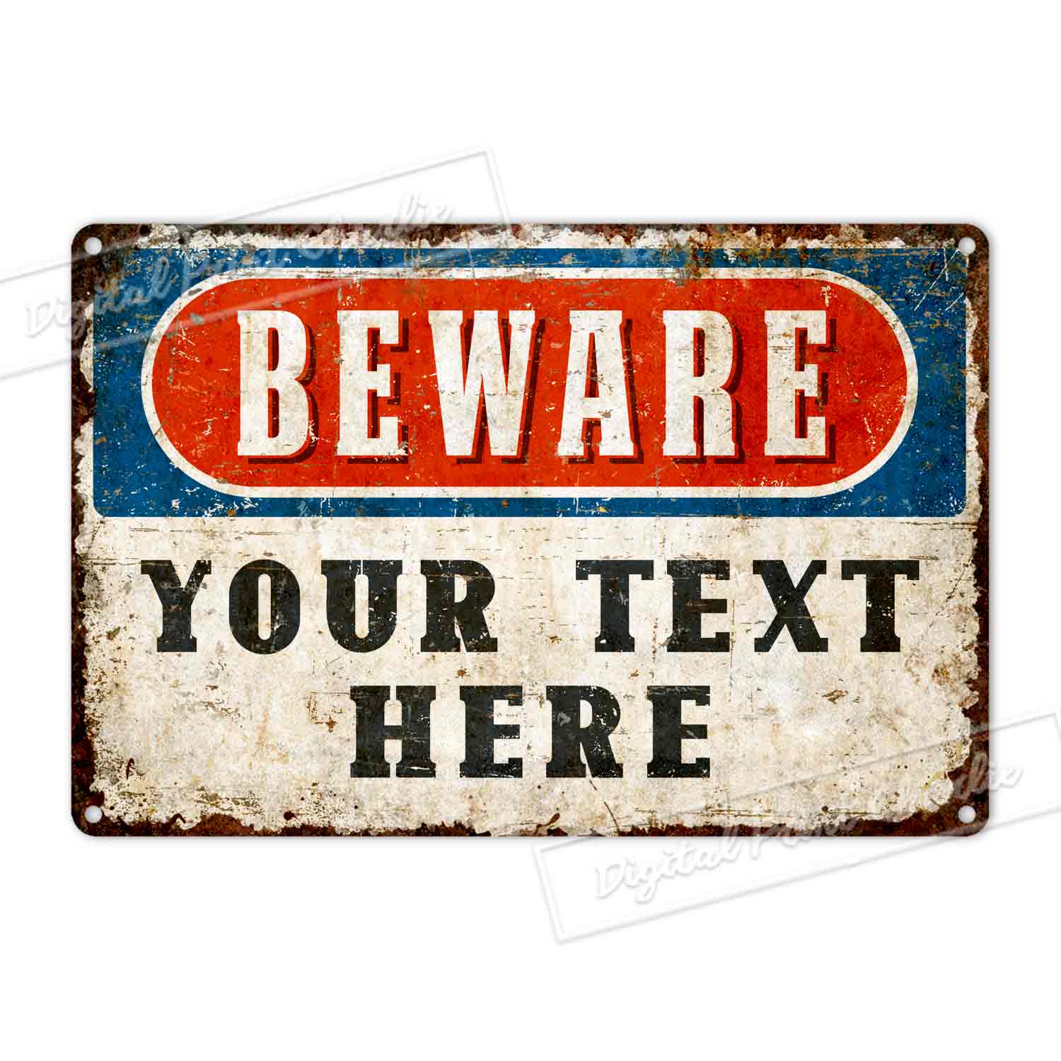 Custom Danger Warning Metal Sign – Personalized Safety Hazard Wall Décor
