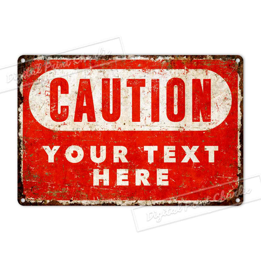 Personalized Warning Metal Sign – Custom Porch Wall Decor Outdoor Plaque