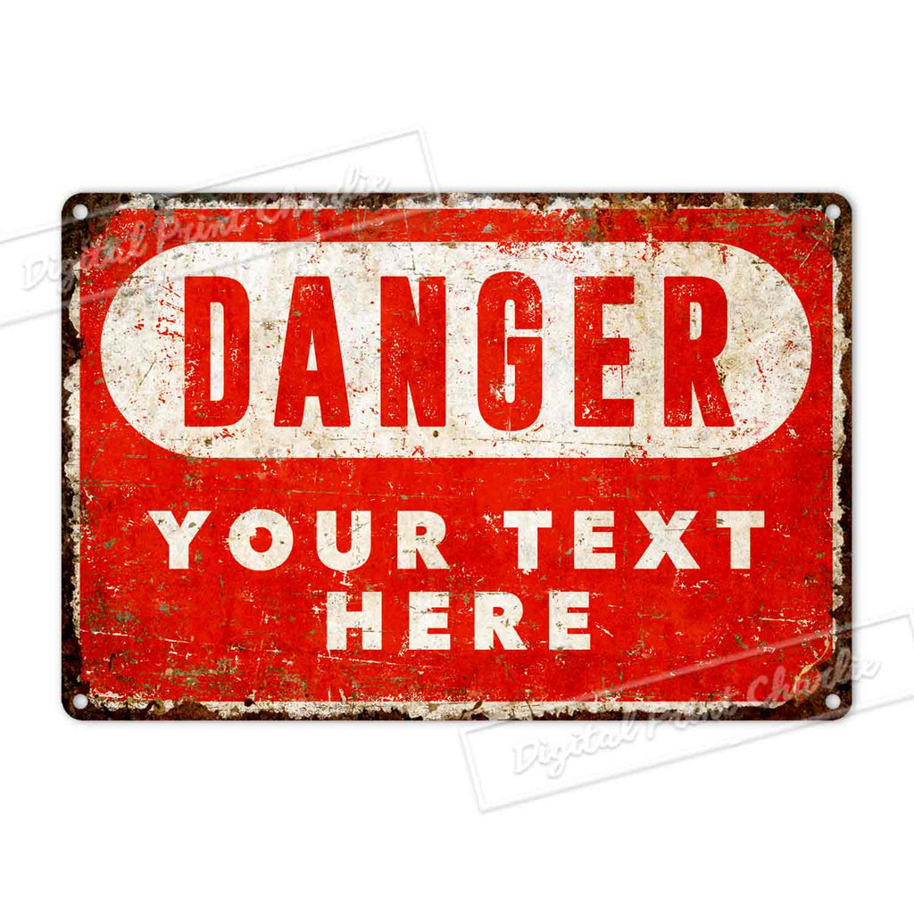 Personalized Warning Metal Sign – Custom Porch Wall Decor Outdoor Plaque