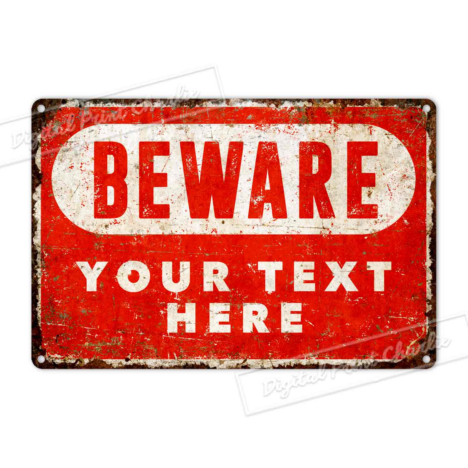 Personalized Warning Metal Sign – Custom Porch Wall Decor Outdoor Plaque