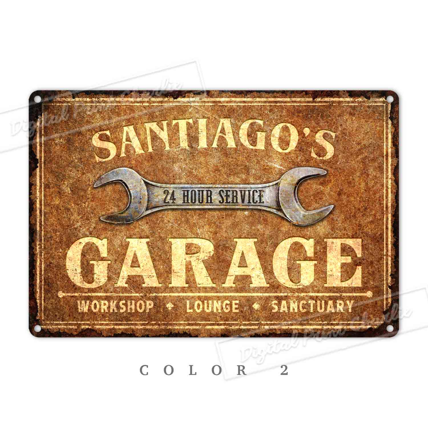 Custom Garage Metal Sign – Personalized Rustic Workshop Wall Décor