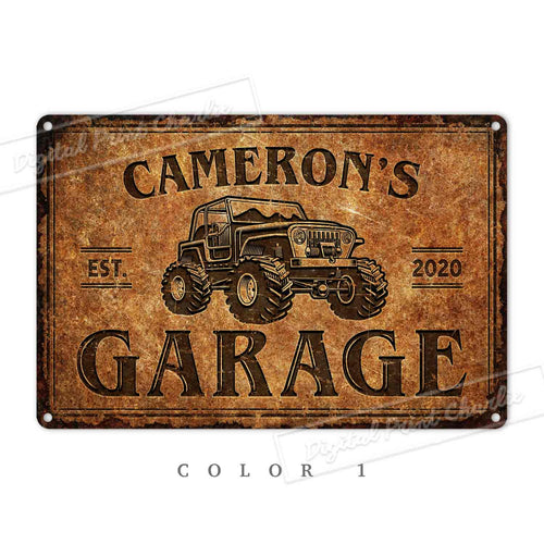 Vintage Garage Sign – Rustic Aluminum Plaque