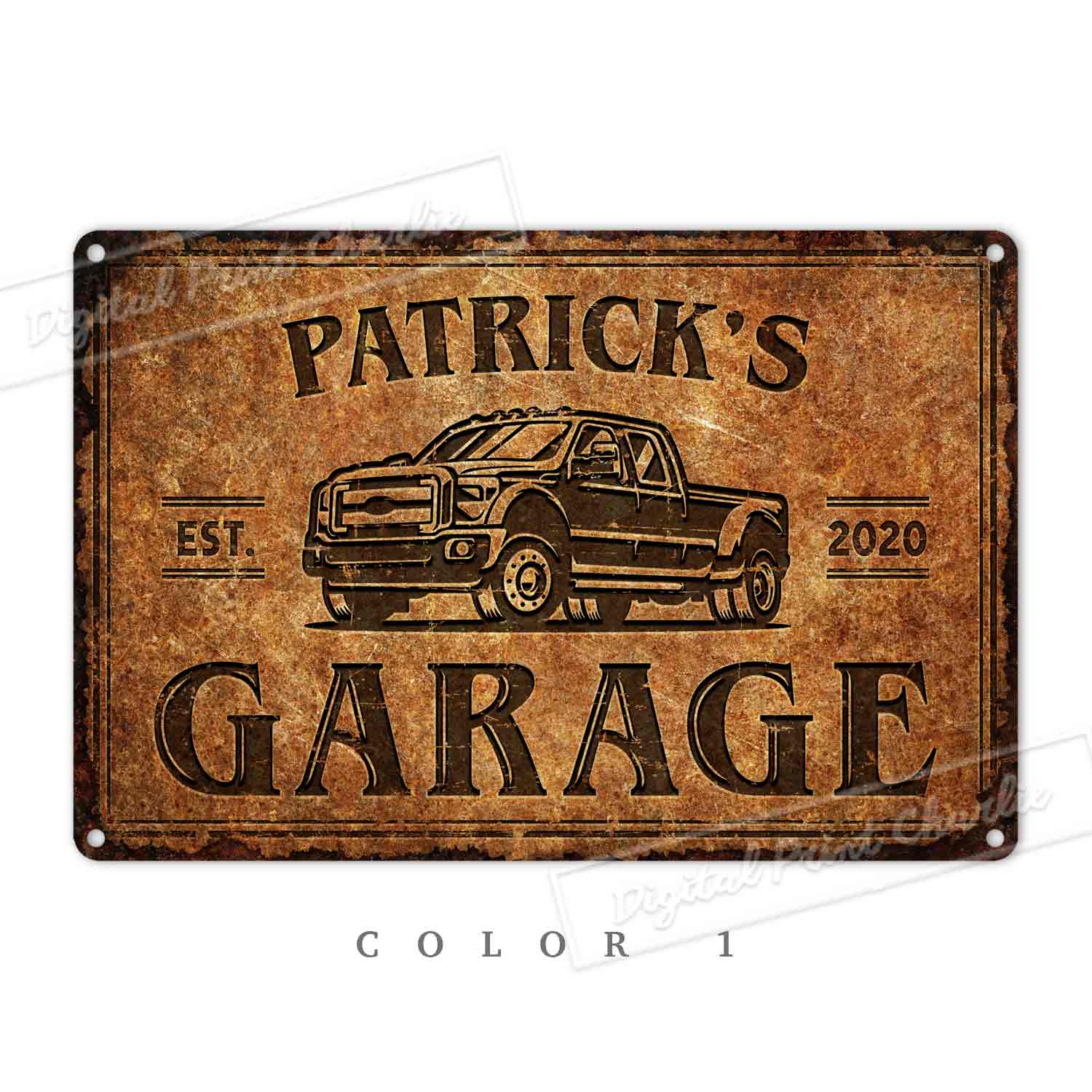 Custom 4x4 Garage Metal Sign – Personalized Waterproof Man Cave Wall Décor Husband Gift