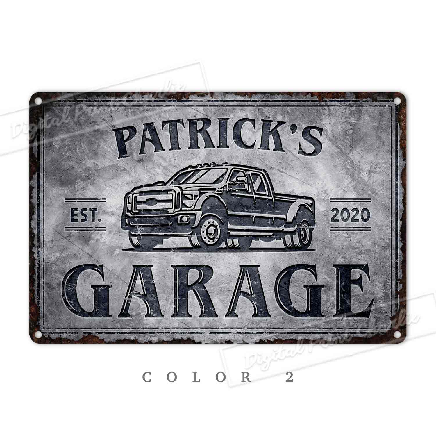 Custom 4x4 Garage Metal Sign – Personalized Waterproof Man Cave Wall Décor Husband Gift