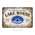 Custom Lake House Metal Sign, Personalized Outdoor Cabin Porch Decor for Man Cave Gift
