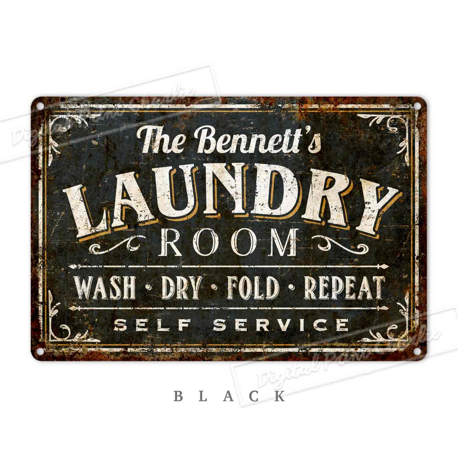 Vintage Laundry Room Wall Art – Rustic Home Gift
