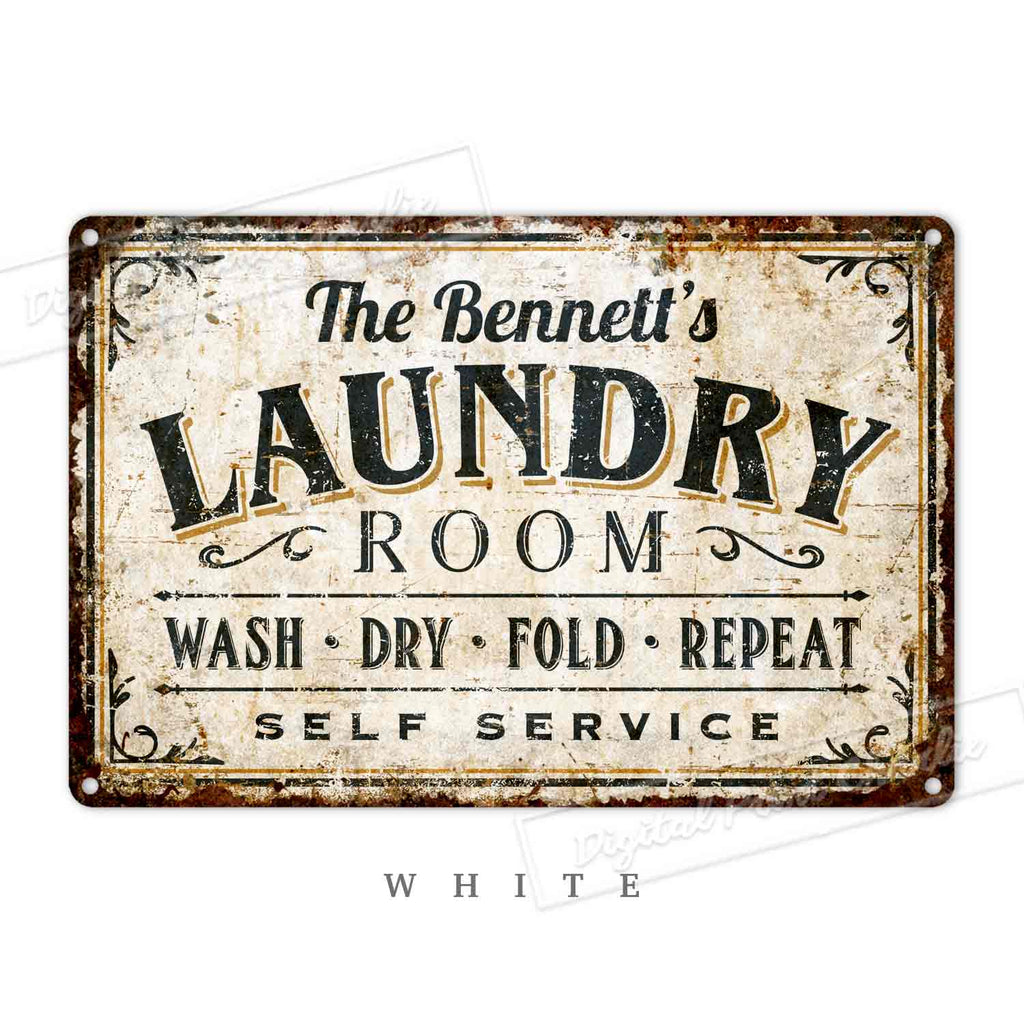 Personalized Laundry Wall Plaque – Durable Aluminum Sign