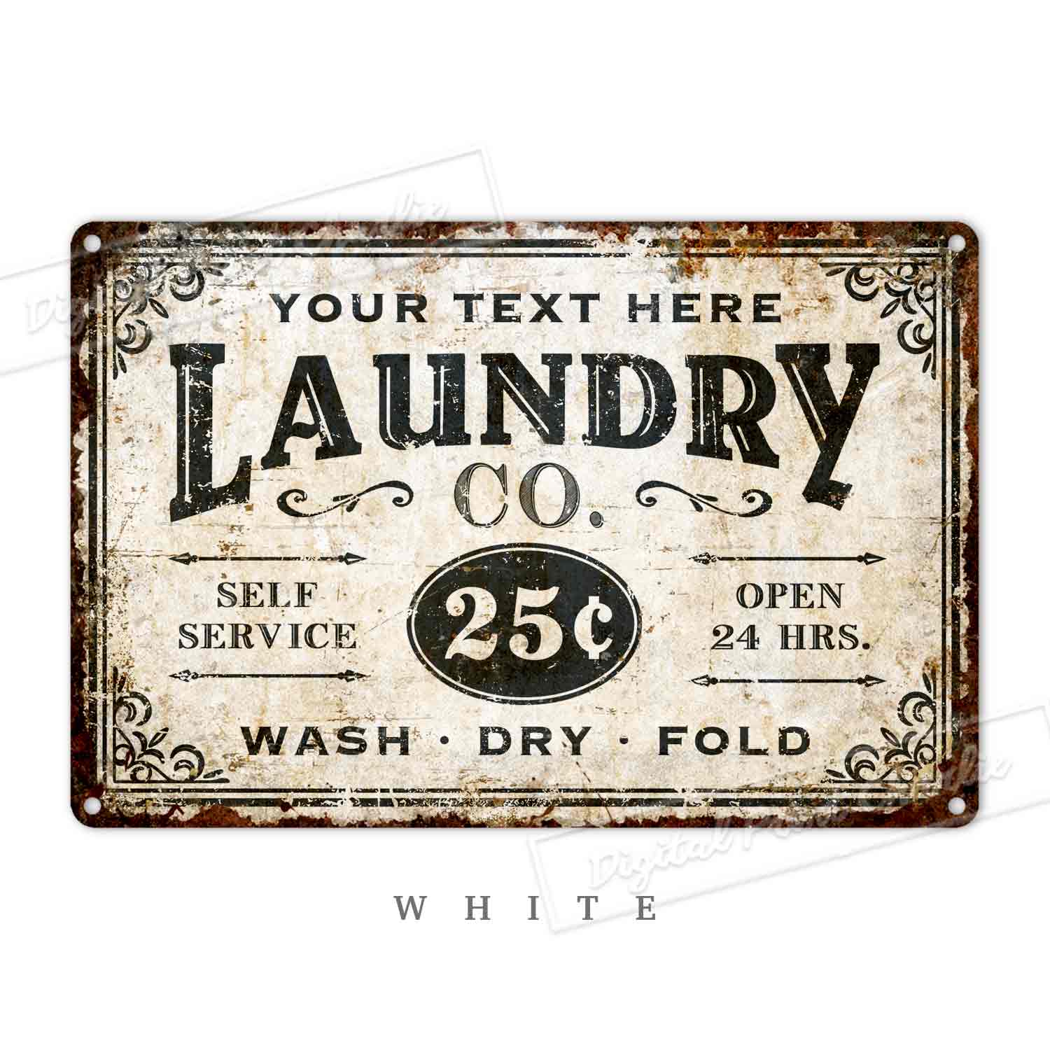 Farmhouse Laundry Wall Plaque – Durable Aluminum Sign
