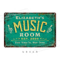 Personalized Music Room Metal Sign – Custom Wall Plaque for Musicians & Music Lovers