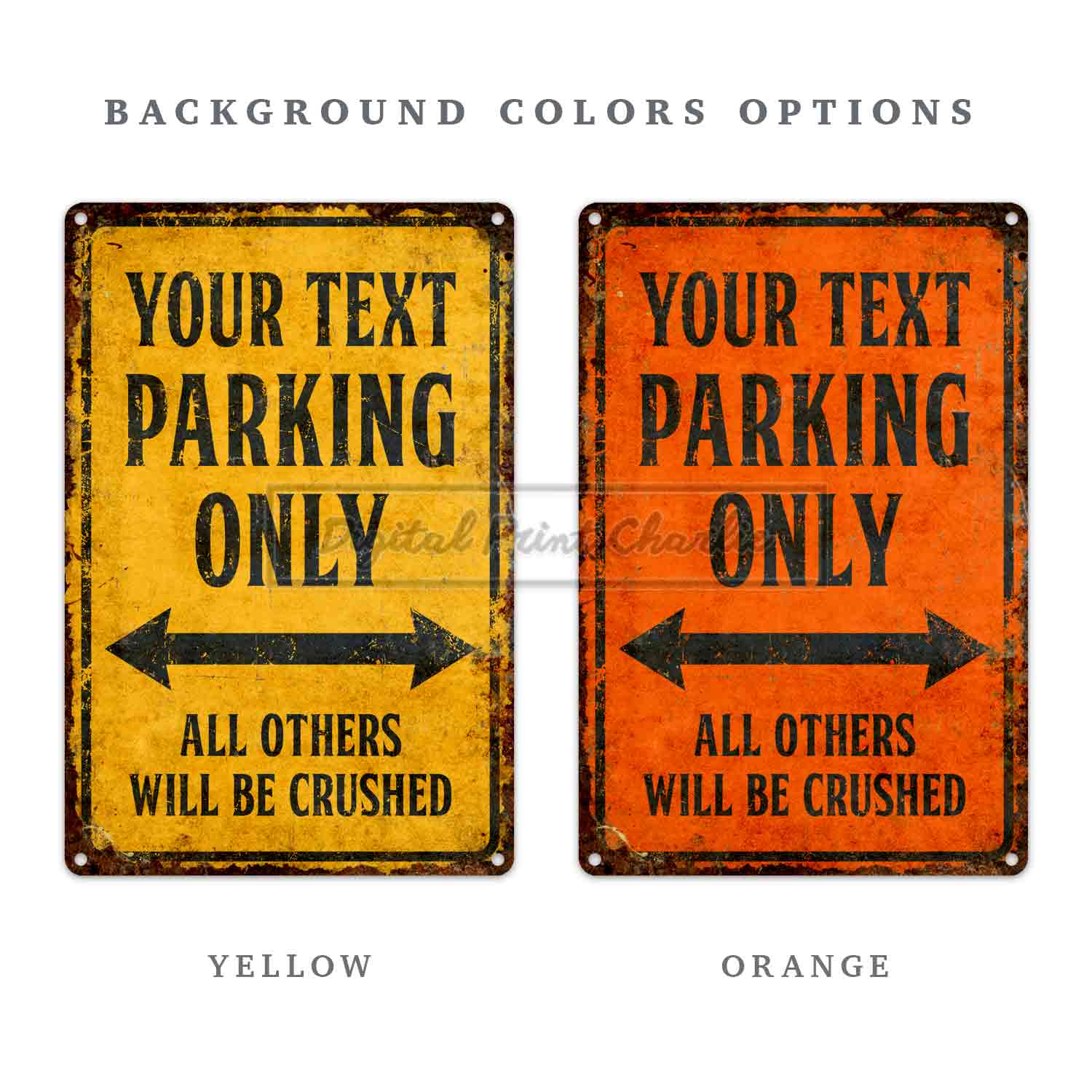 Custom Parking Only Sign – Rustic Garage Personalized Metal Car Sign