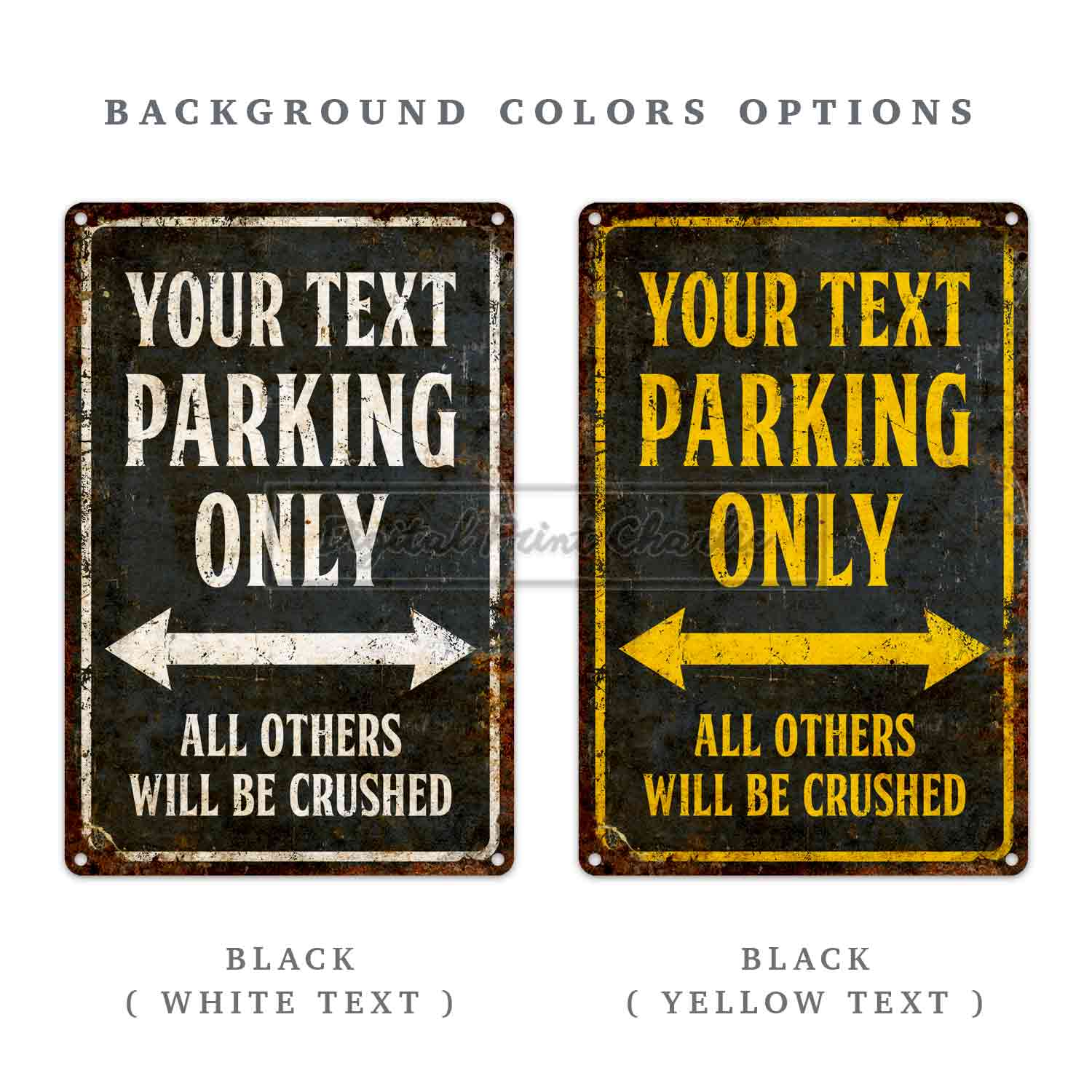 Custom Parking Only Sign – Rustic Garage Personalized Metal Car Sign