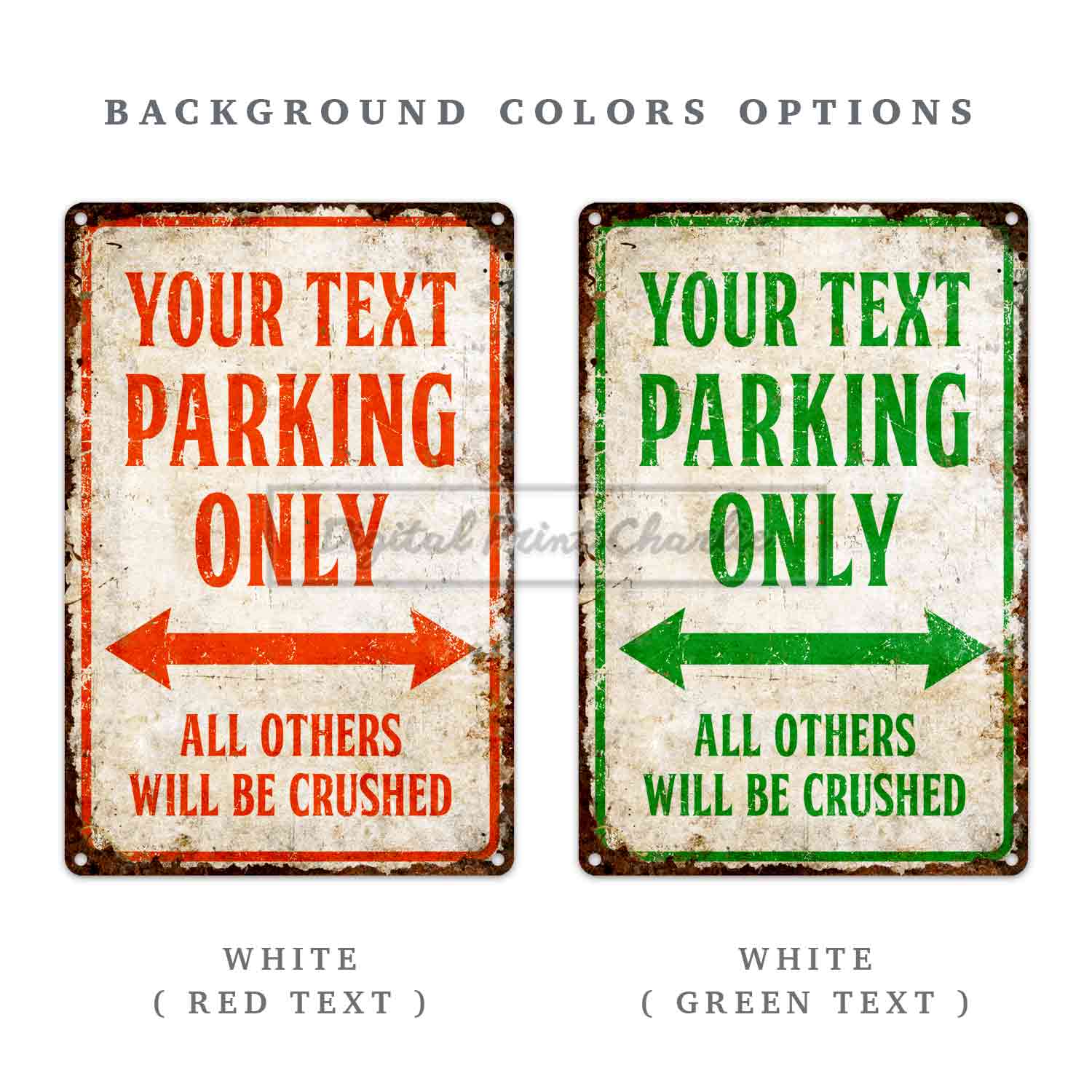 Custom Parking Only Sign – Rustic Garage Personalized Metal Car Sign