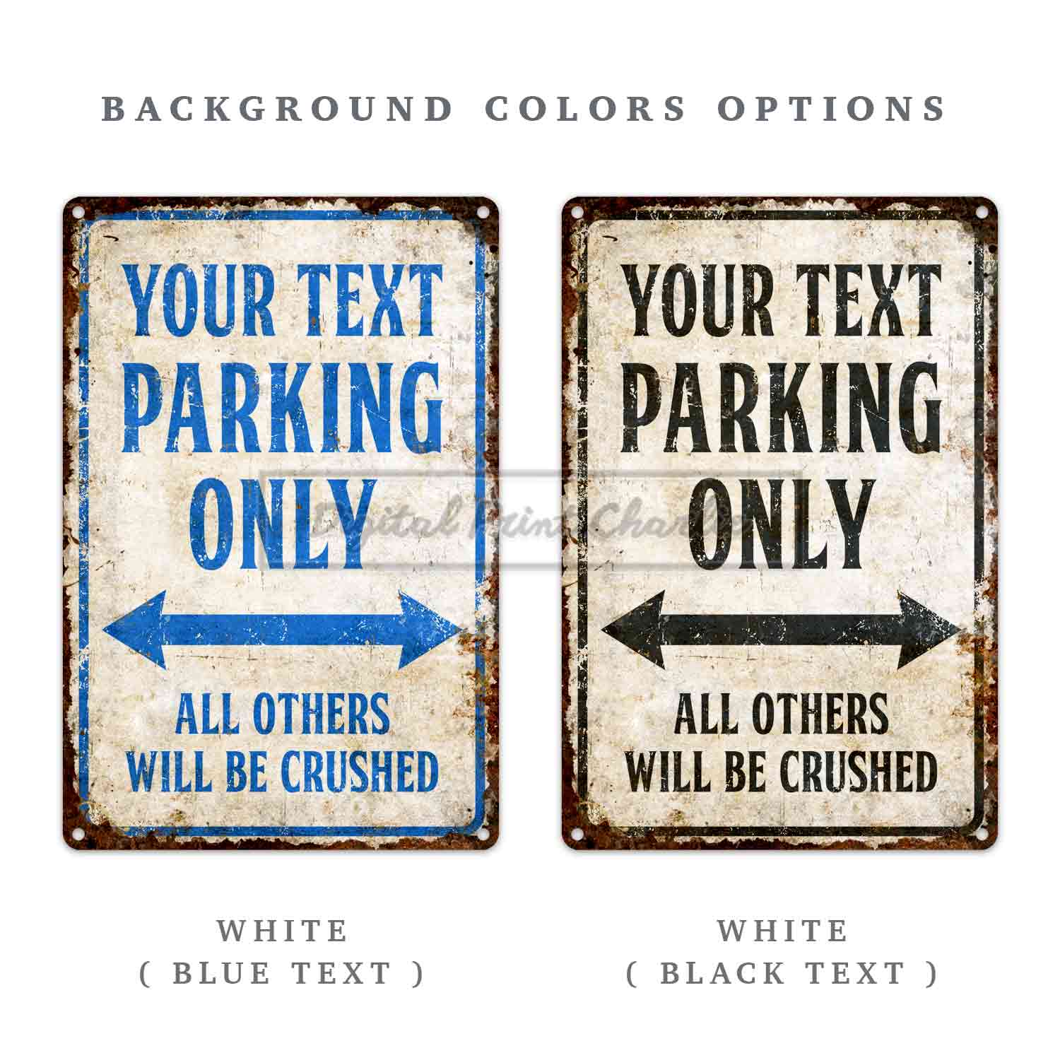 Custom Parking Only Sign – Rustic Garage Personalized Metal Car Sign