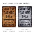 Personalized Rustic Parking Only Metal Sign – Custom Outdoor Driveway Plaque Wall Decor