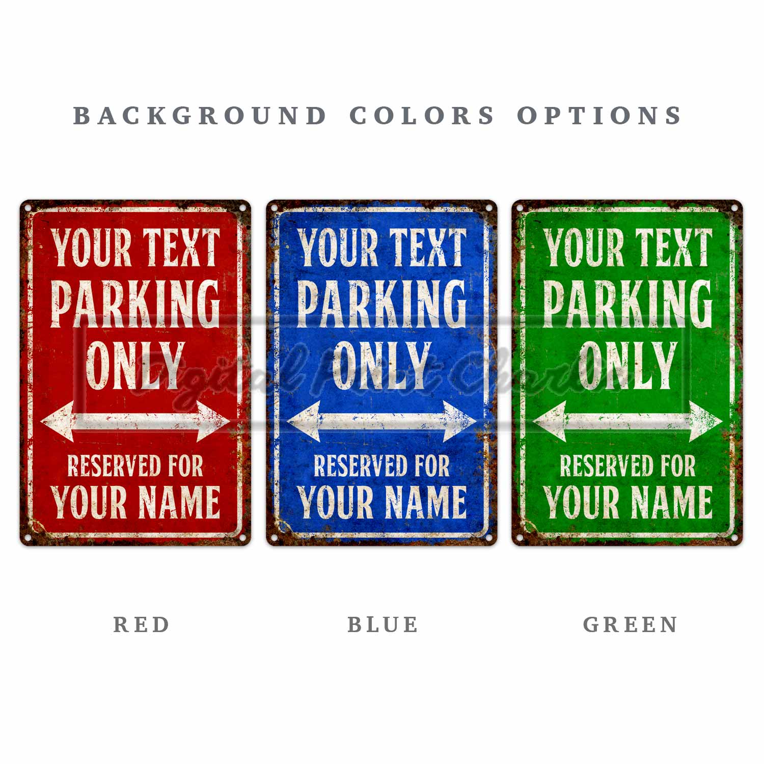 Personalized Rustic Parking Only Metal Sign – Custom Outdoor Driveway Plaque Wall Decor
