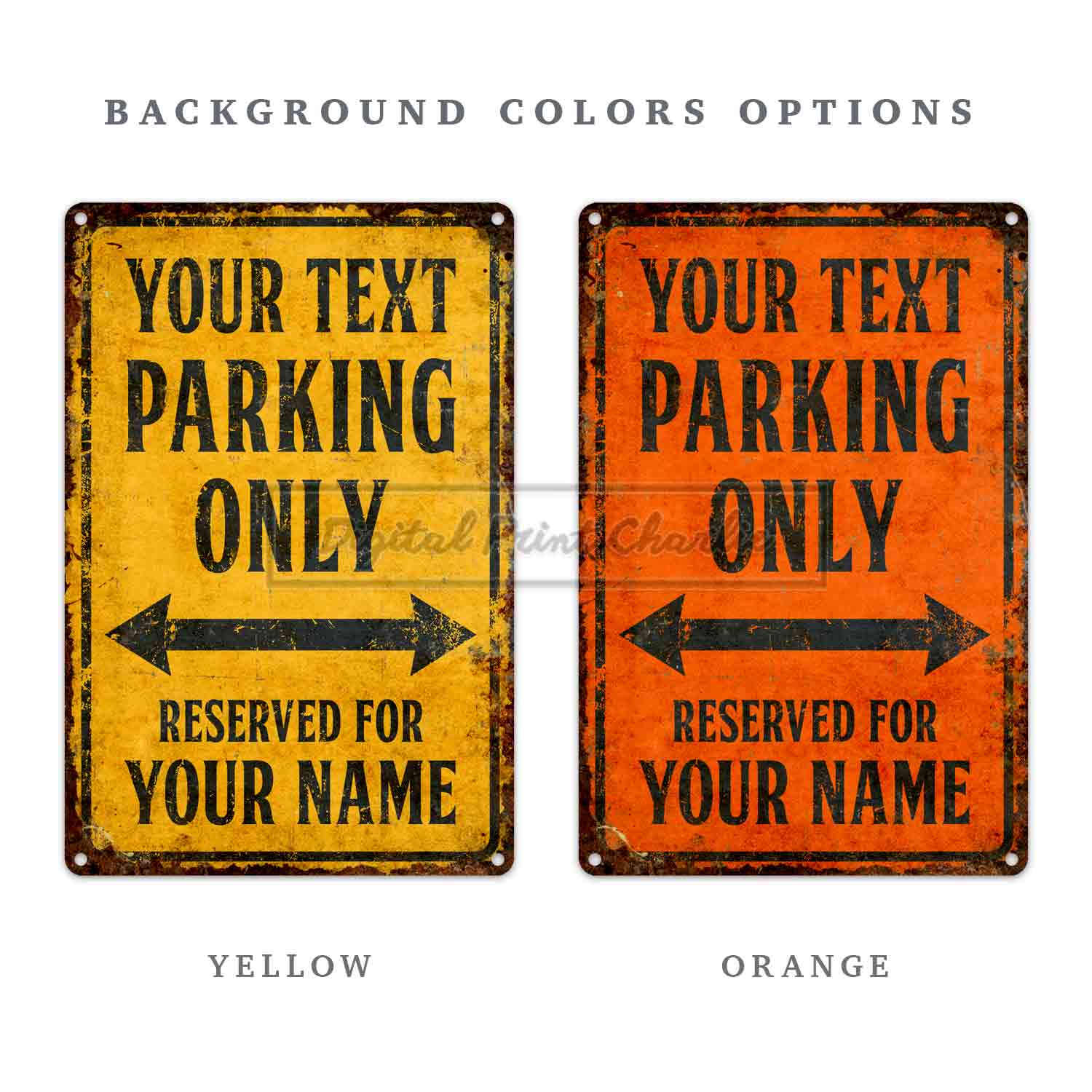 Personalized Rustic Parking Only Metal Sign – Custom Outdoor Driveway Plaque Wall Decor