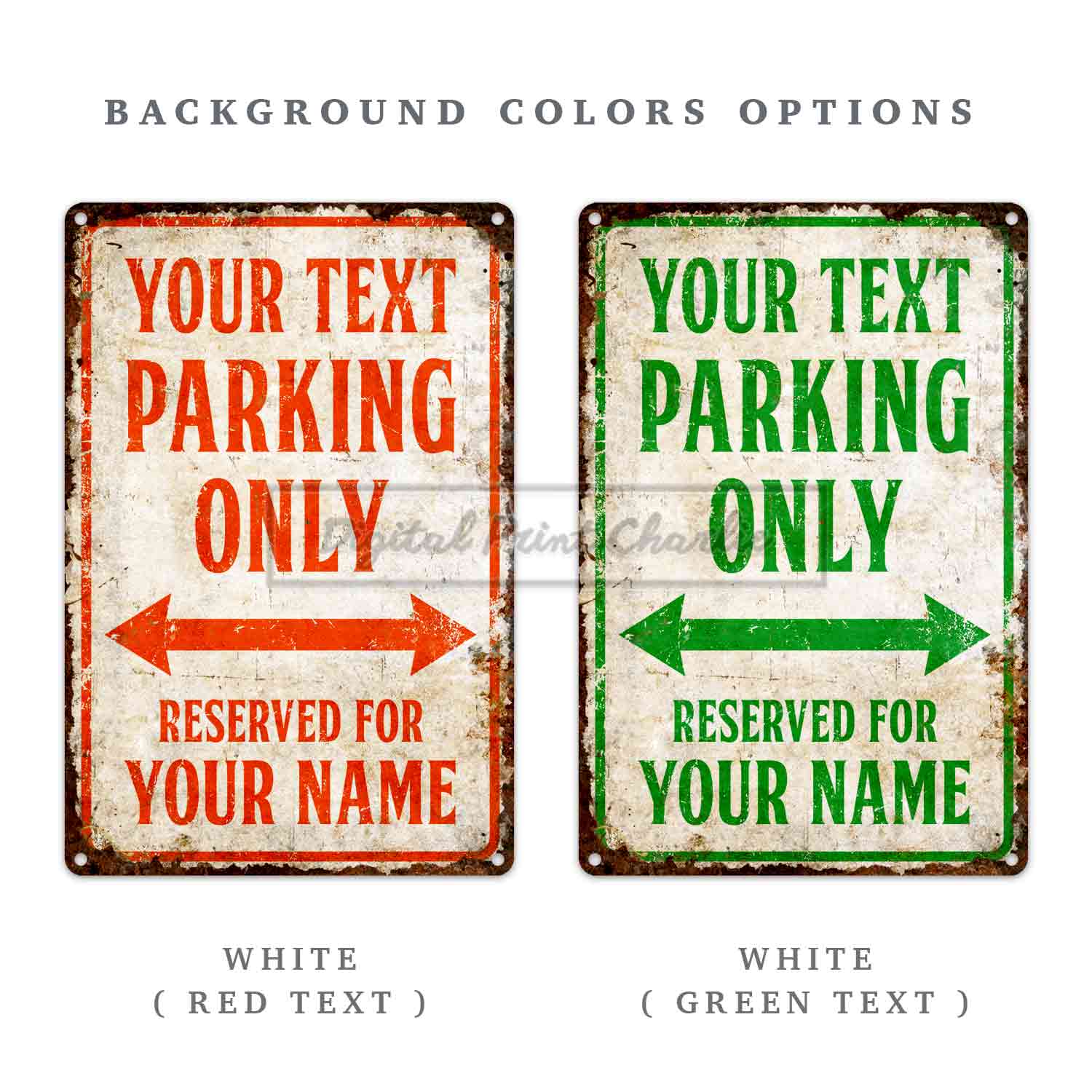 Personalized Rustic Parking Only Metal Sign – Custom Outdoor Driveway Plaque Wall Decor