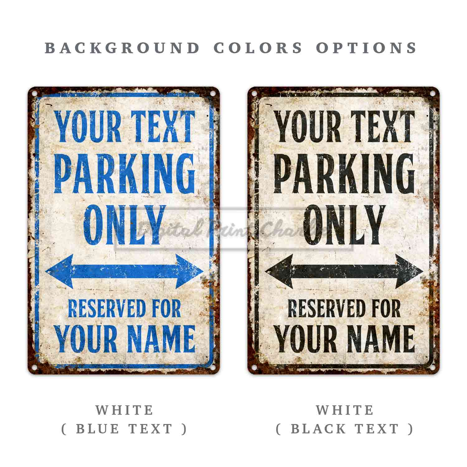 Personalized Rustic Parking Only Metal Sign – Custom Outdoor Driveway Plaque Wall Decor