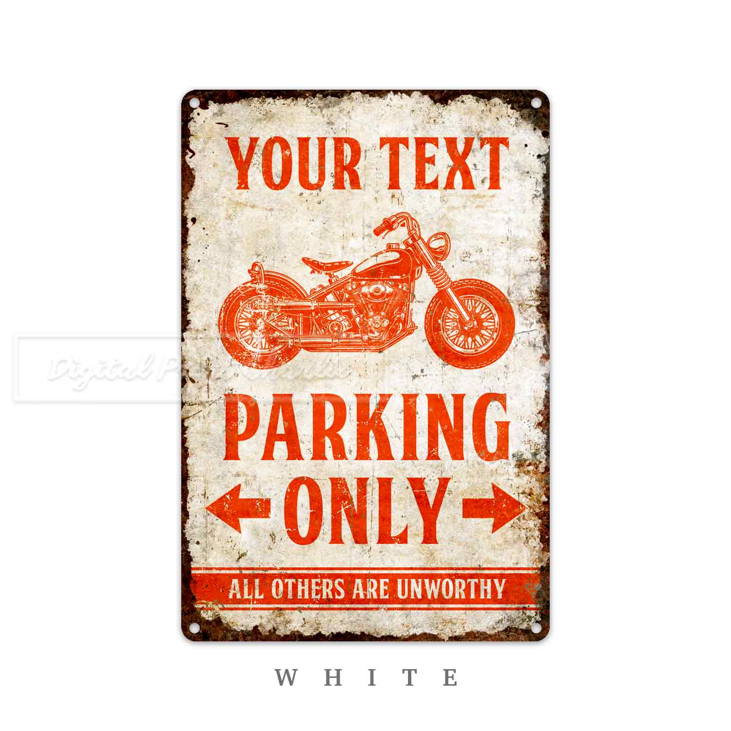 Motorcycle Parking Only Sign – Custom Garage Personalized Metal Sign
