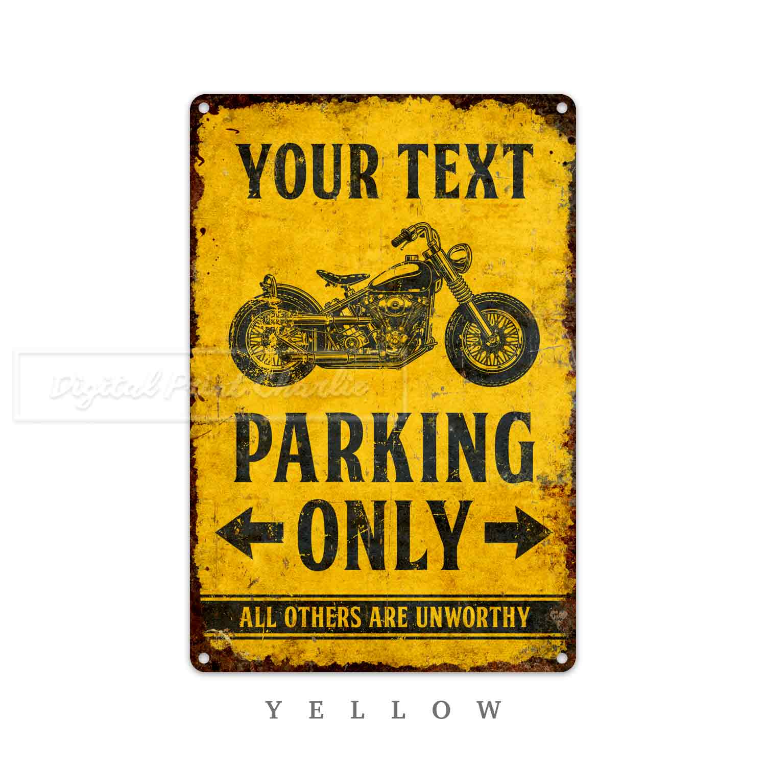 Motorcycle Parking Only Sign – Custom Garage Personalized Metal Sign