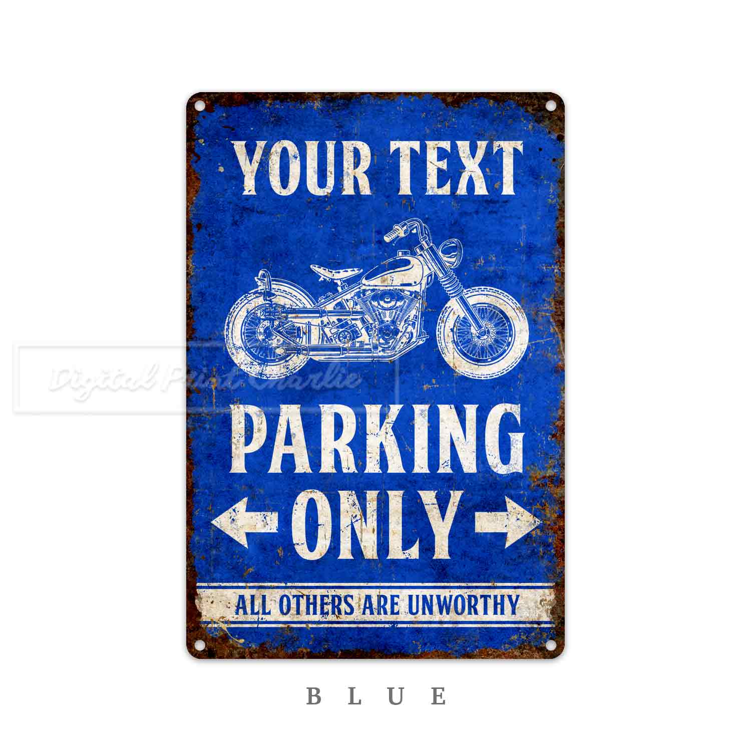 Motorcycle Parking Only Sign – Custom Garage Personalized Metal Sign