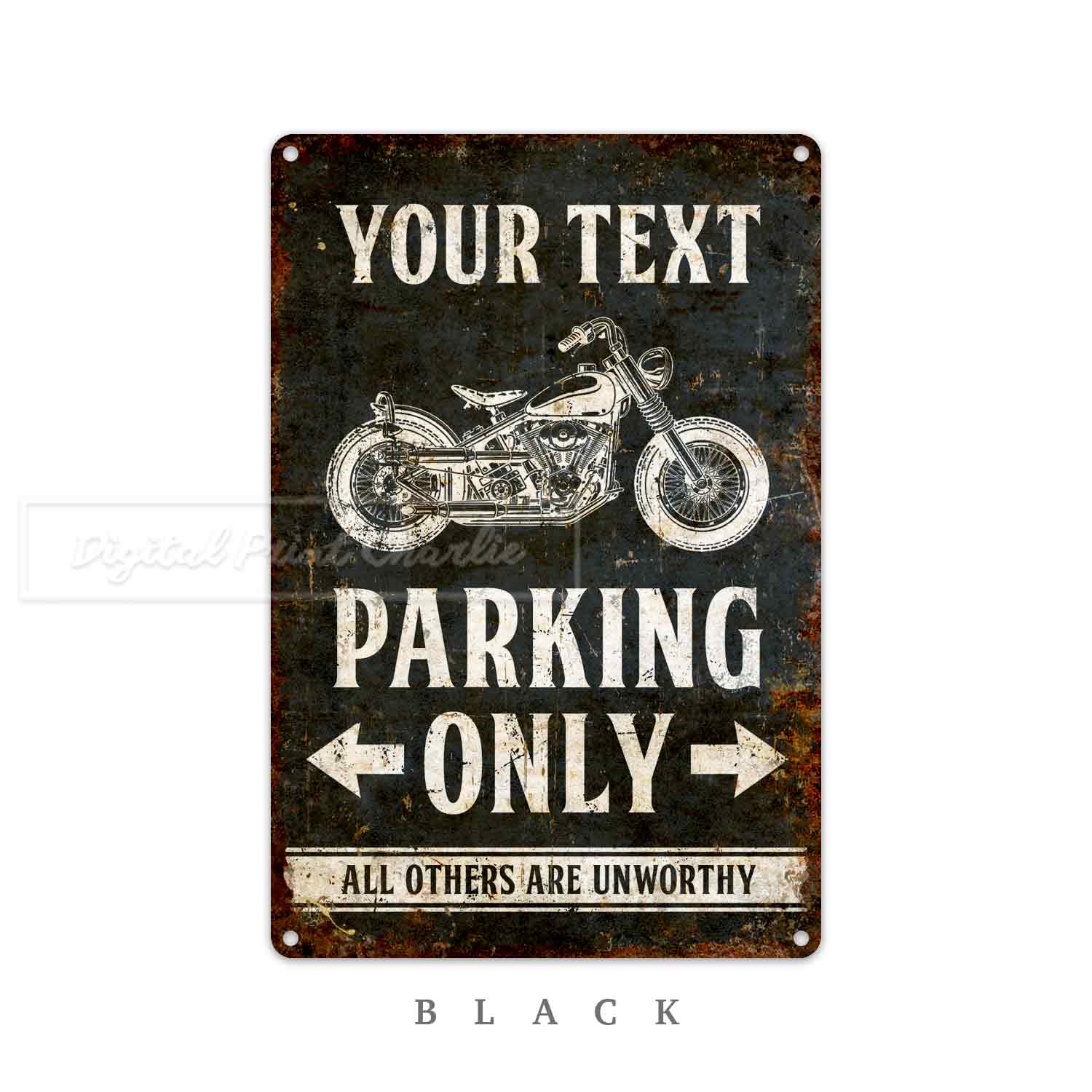 Motorcycle Parking Only Sign – Custom Garage Personalized Metal Sign