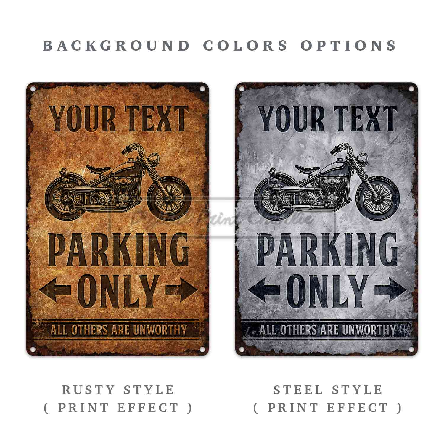 Motorcycle Parking Only Sign – Custom Garage Personalized Metal Sign