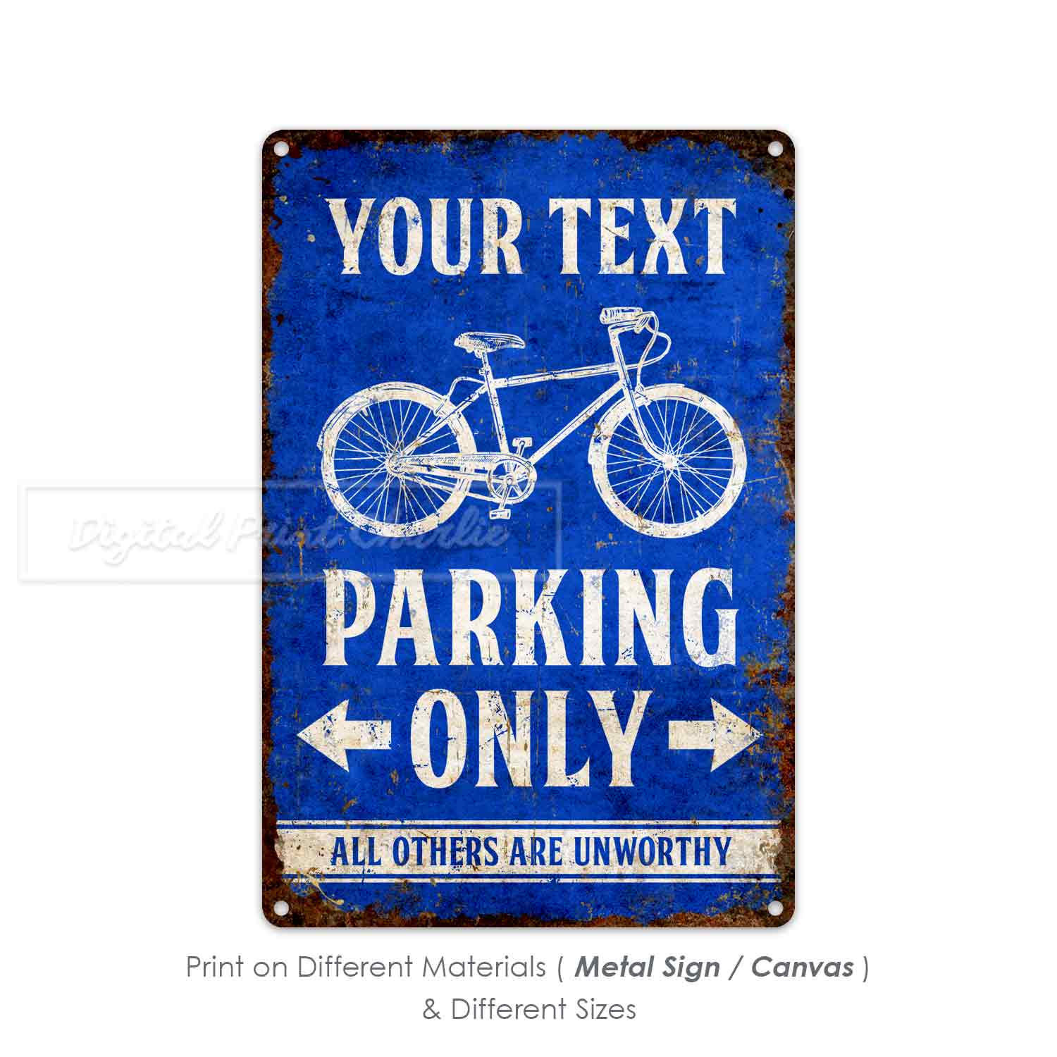 Outdoor Personalized Bike Parking Sign – Weatherproof Aluminum
