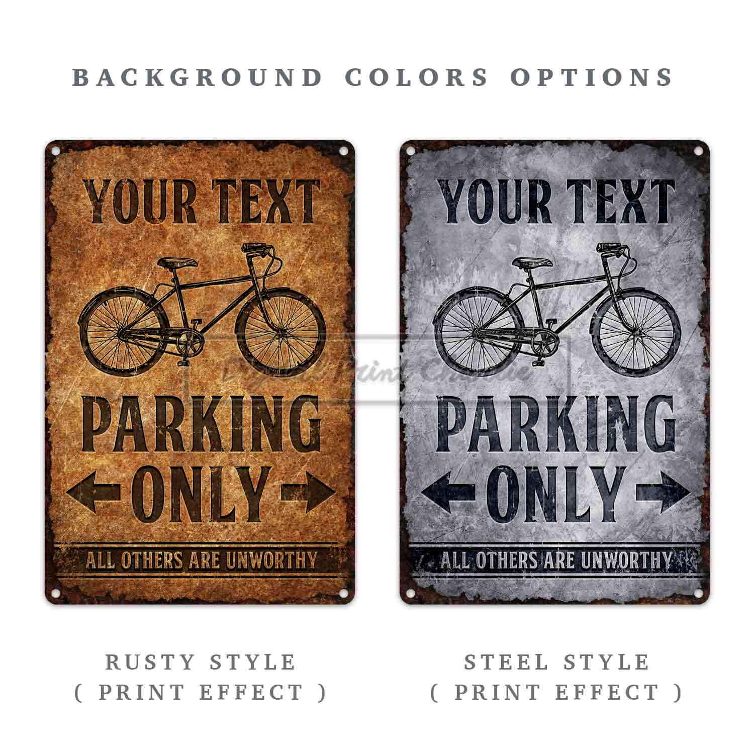 Custom Garage Bicycle Parking Sign – Faux Vintage Style