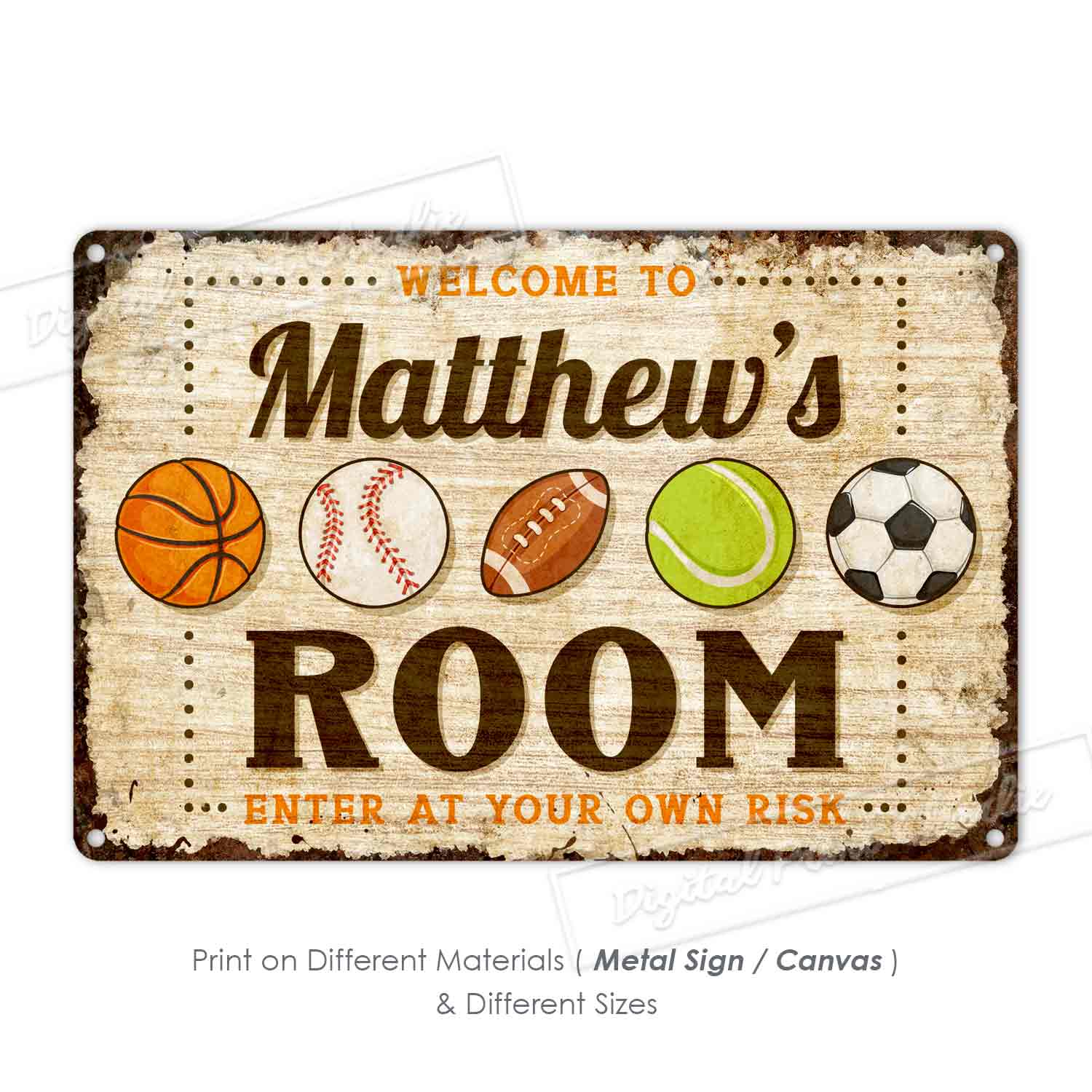 Custom Nursery Metal Sign – Personalized Children’s Gift