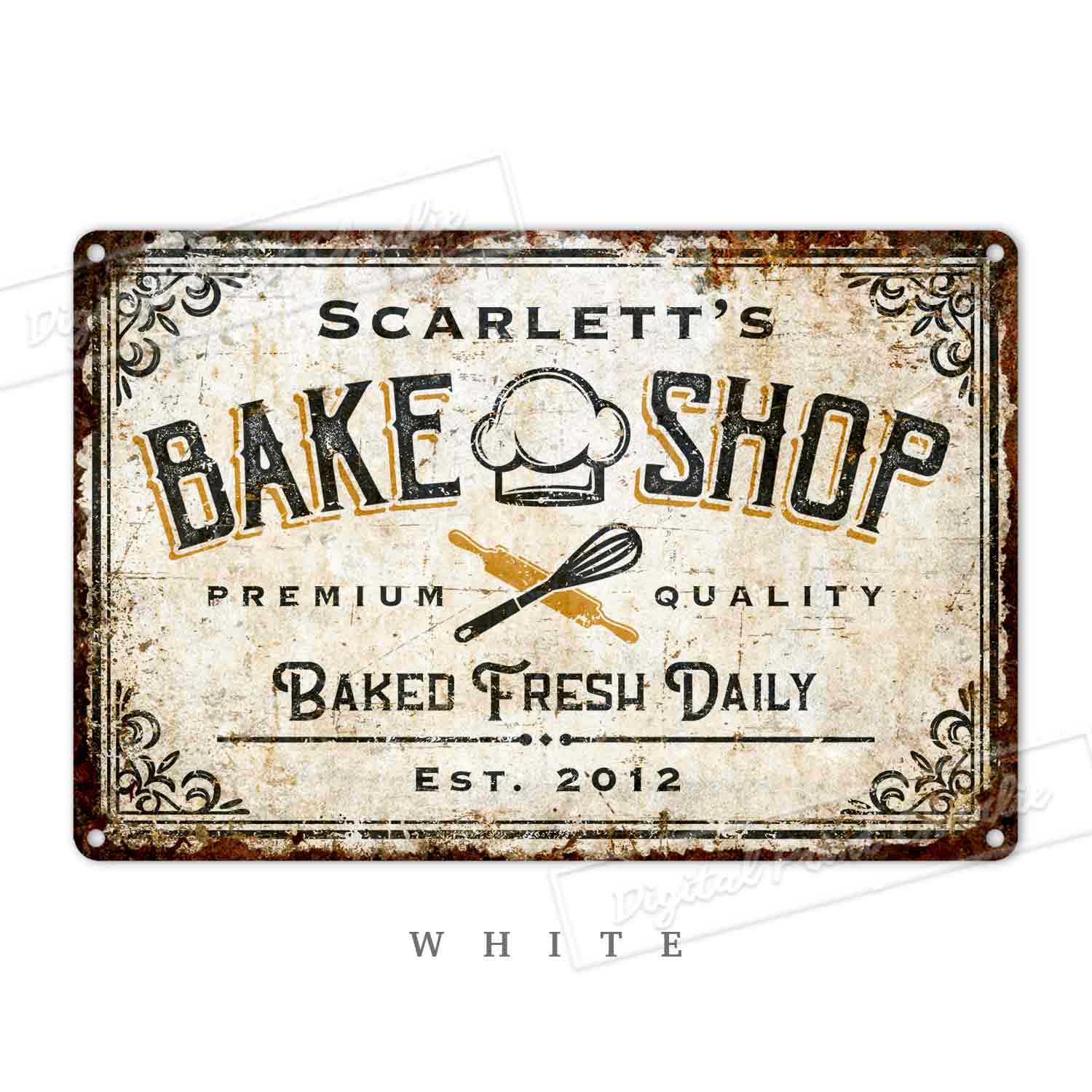 Personalized Rustic Farmhouse Bake Shop Sign – Custom Kitchen & Bakery Wall Décor
