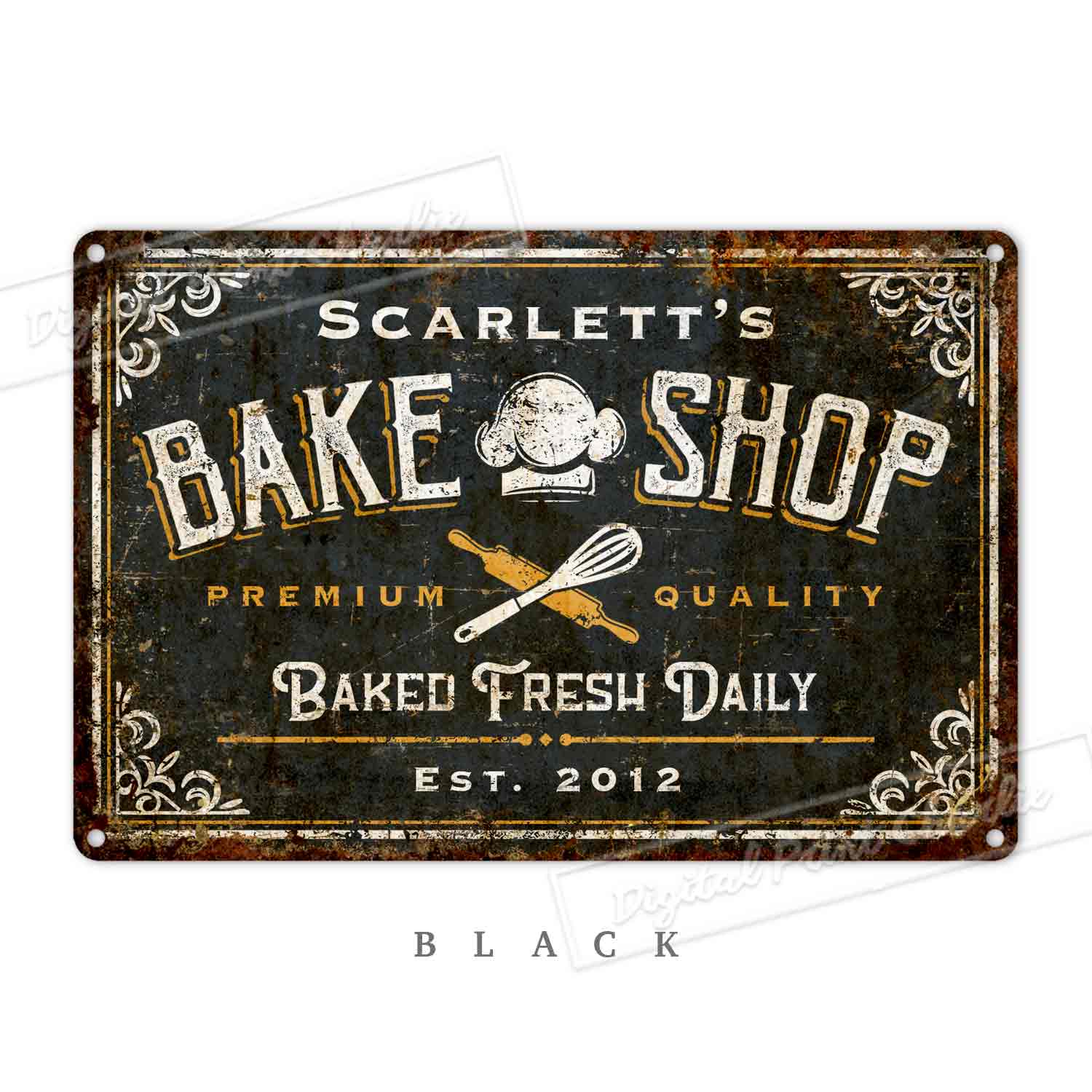 Personalized Rustic Farmhouse Bake Shop Sign – Custom Kitchen & Bakery Wall Décor
