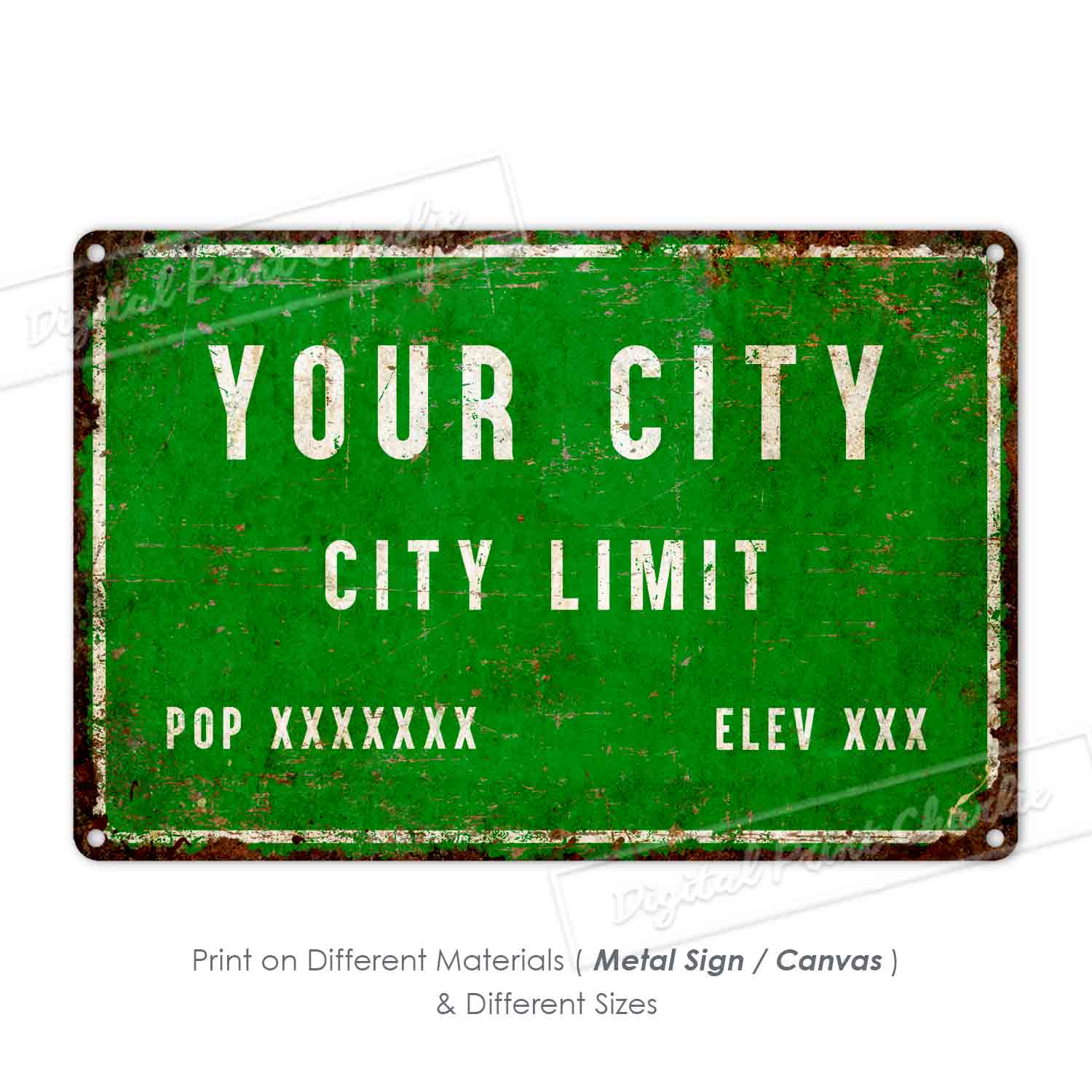 Custom City Limit Sign – Personalized Metal Street Plaque for Home, Bar, or Office Décor