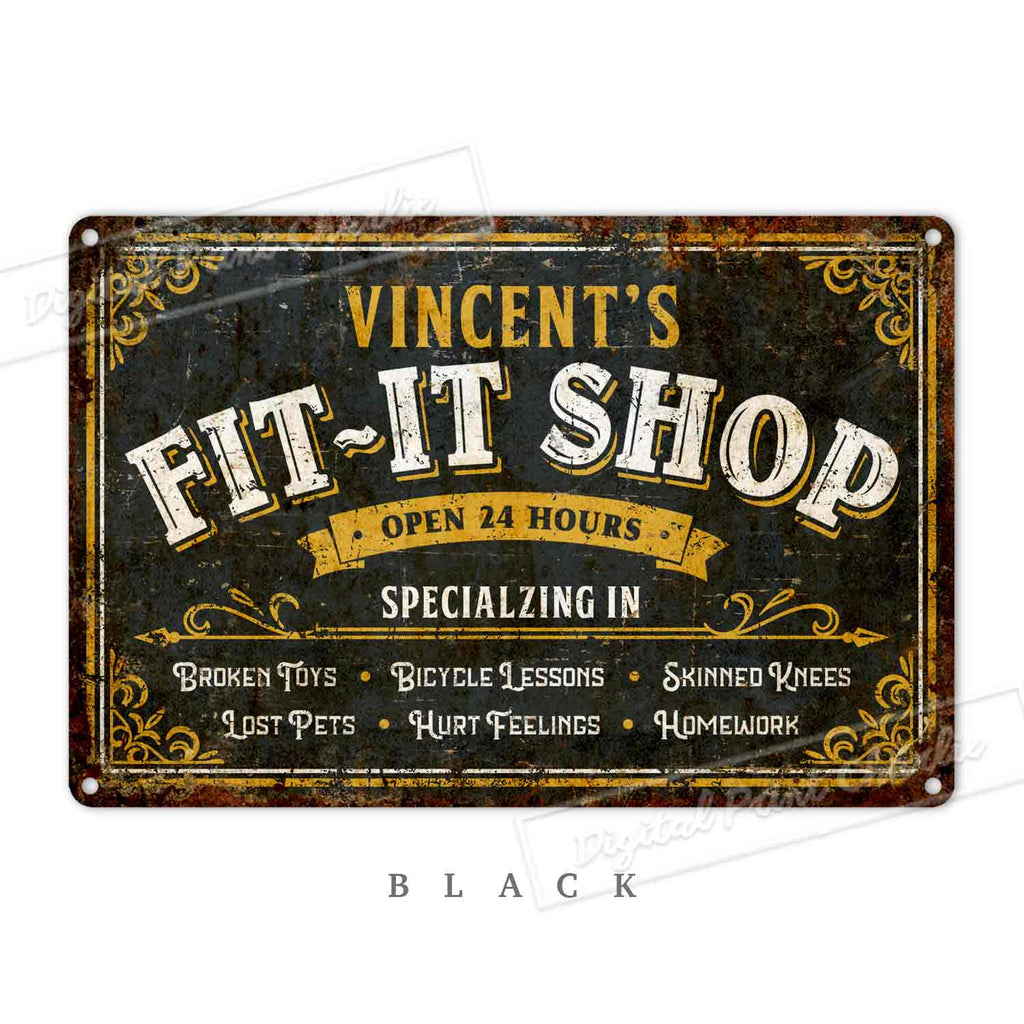 Rustic Aluminum Workshop Sign – Vintage Wall Décor