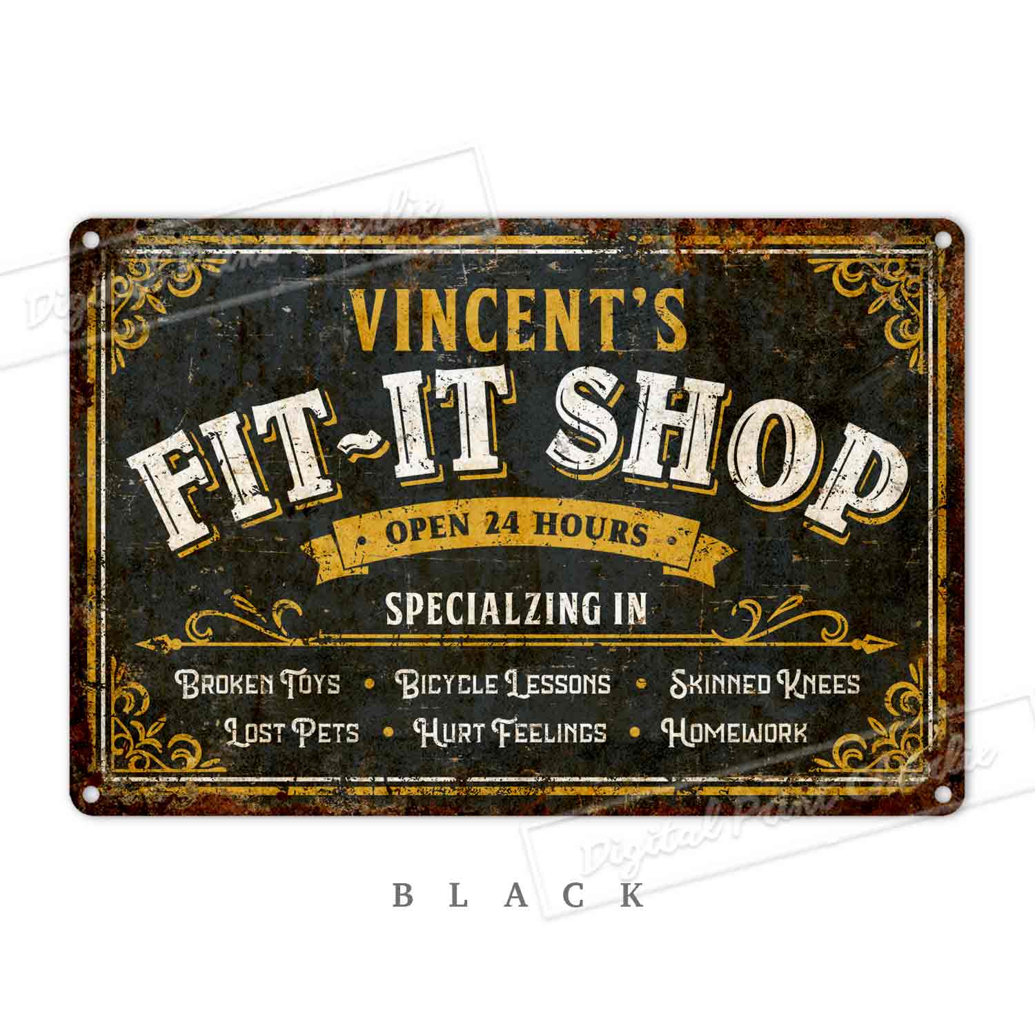 Rustic Aluminum Workshop Sign – Vintage Wall Décor