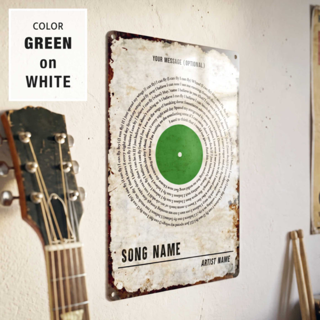 Custom Song Lyrics Metal Sign Personalized Aluminum Retro Vinyl Record Wall Decor