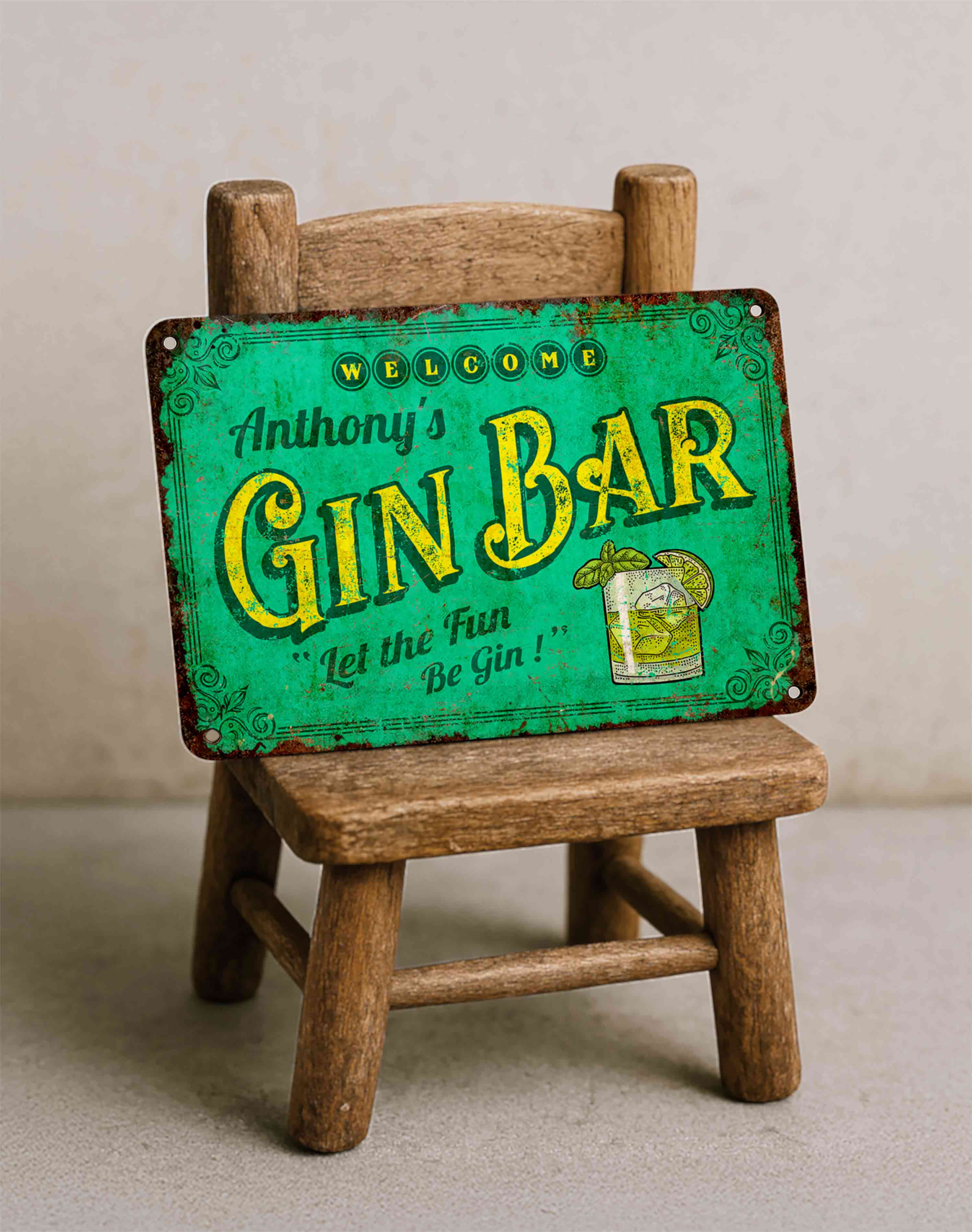 Custom Pub Plaque for Home Bar with Vintage Style