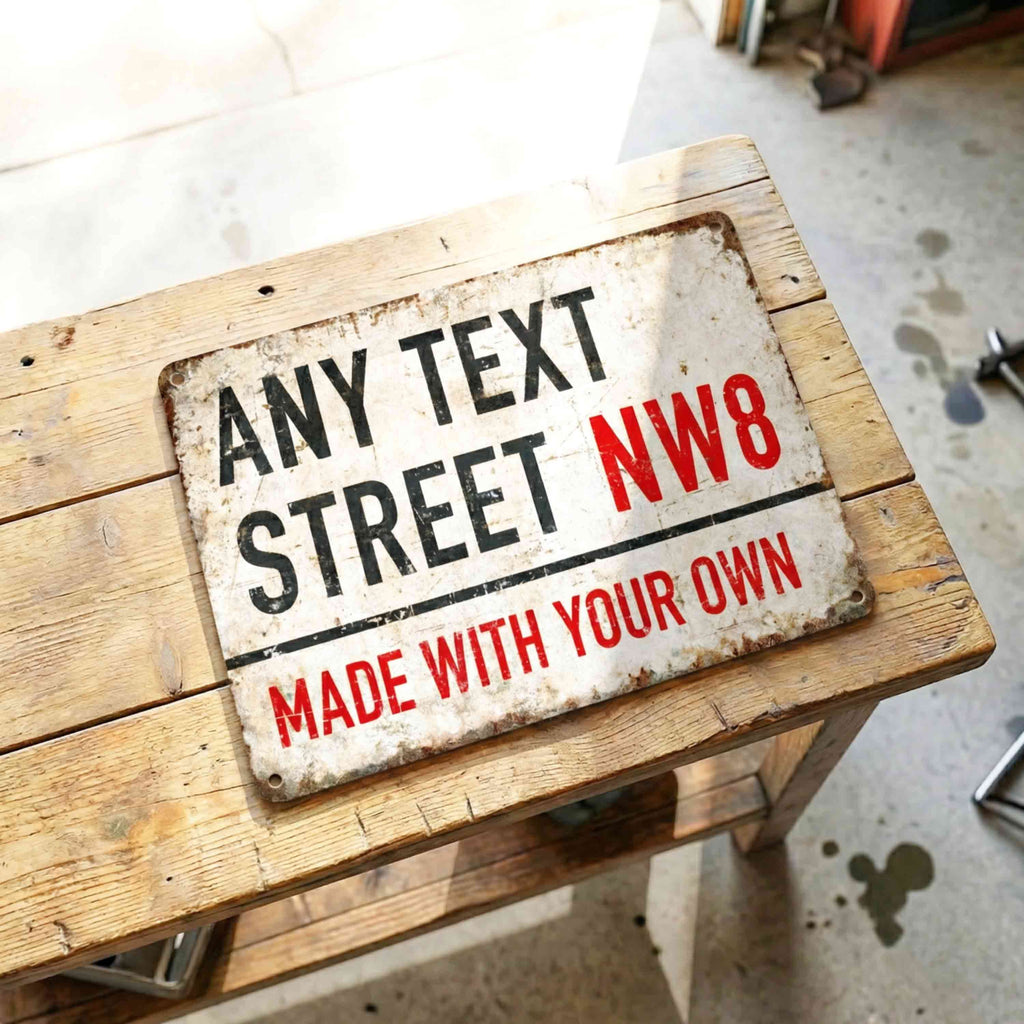 Personalized UK Metal Street Sign for Home Décor
