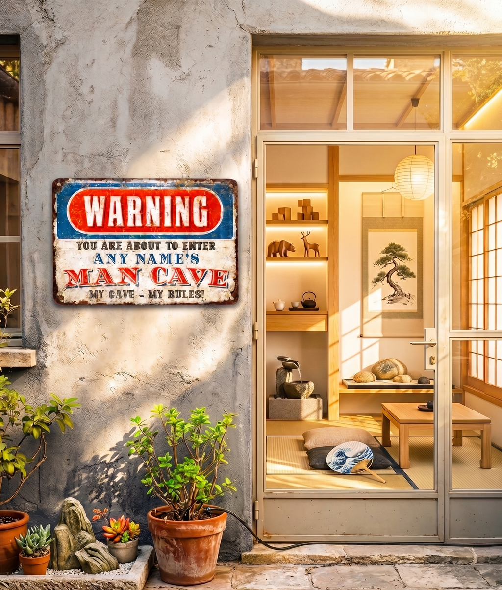 Personalized Man Cave Metal Sign – Rustic Custom Wall Décor