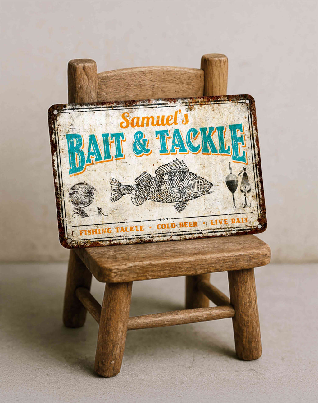 Personalized Fishing Cabin Wall Décor – Aluminum Sign
