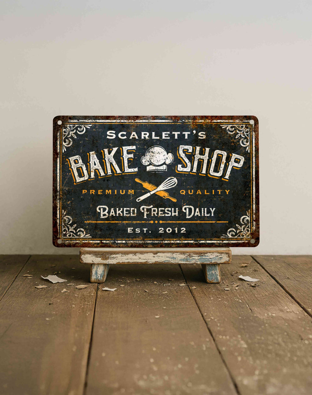 Farmhouse Style Personalized Bake Shop Sign – Kitchen Gift Idea