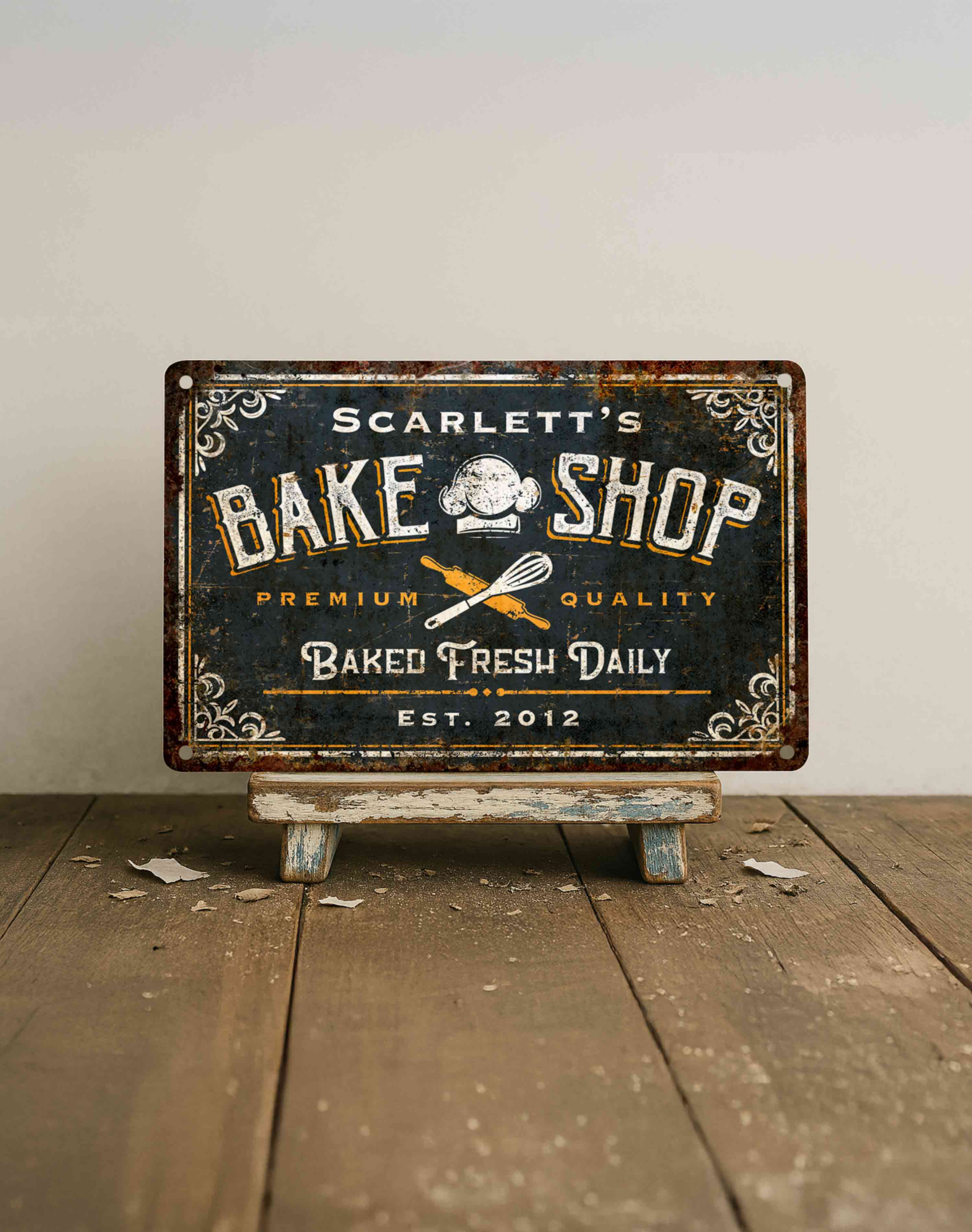 Farmhouse Style Personalized Bake Shop Sign – Kitchen Gift Idea